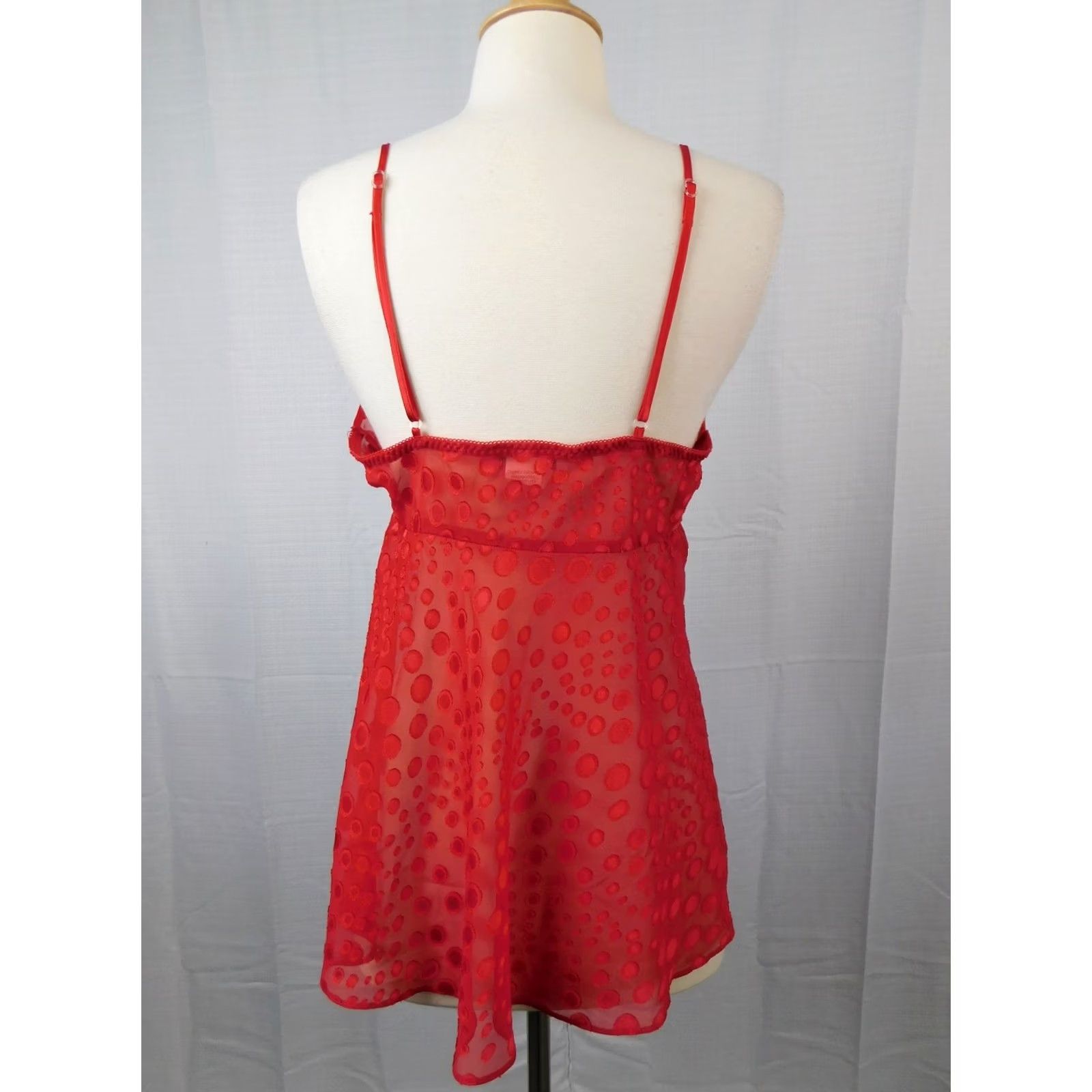 Vintage VINTAGE Cinema Etoile Cami Shirt Womens Small Red 90s Lace Spaghetti Strap V-Neck Sleeveless Size ONE SIZE - 3 Thumbnail