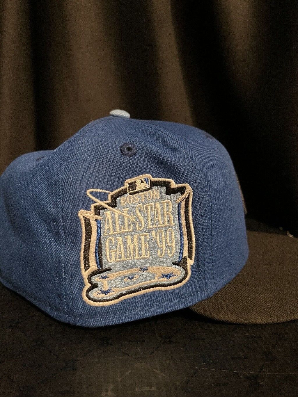 New Era 7 1/4 - Boston Red Sox Fitted Hat - Royal Blue Black TwoTone Size ONE SIZE - 3 Thumbnail