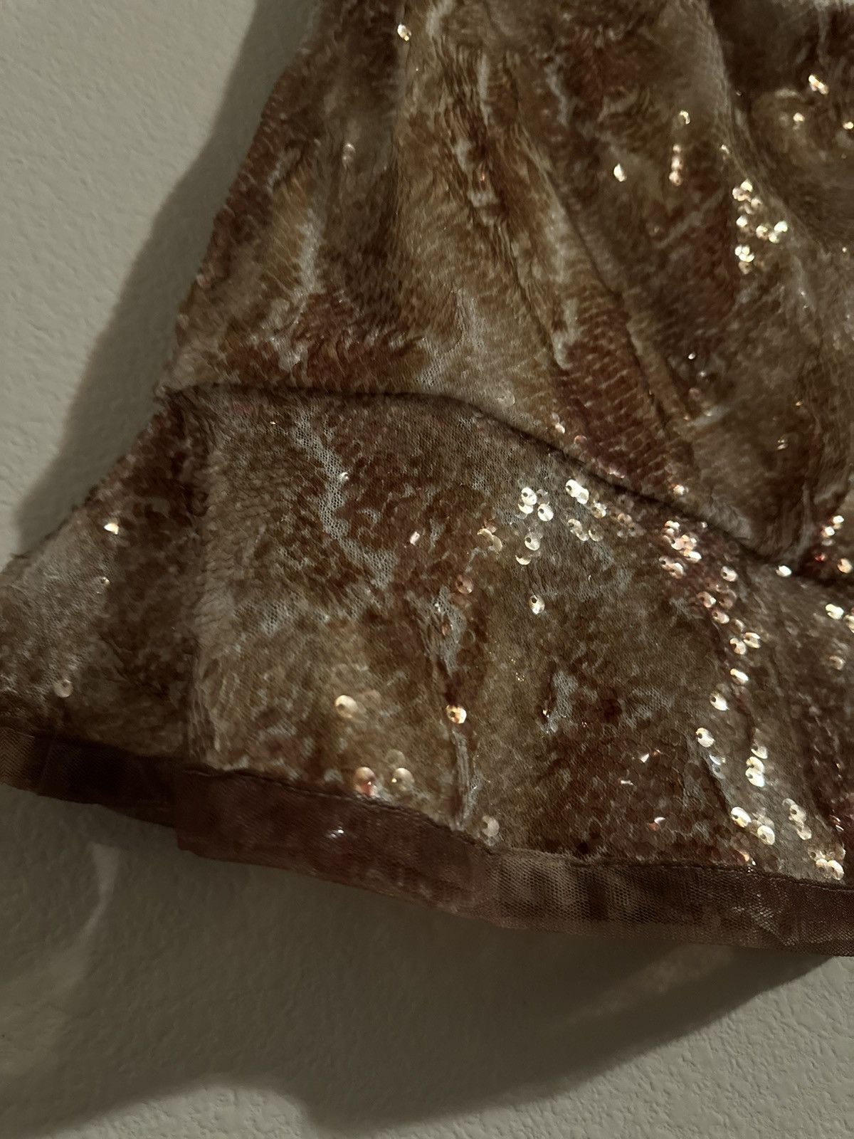 Designer × Vintage Womens Y2K No Tag Gold Sequin Party Skirt Size M/L Vintage Size 27" / US 4 / IT 40 - 4 Thumbnail