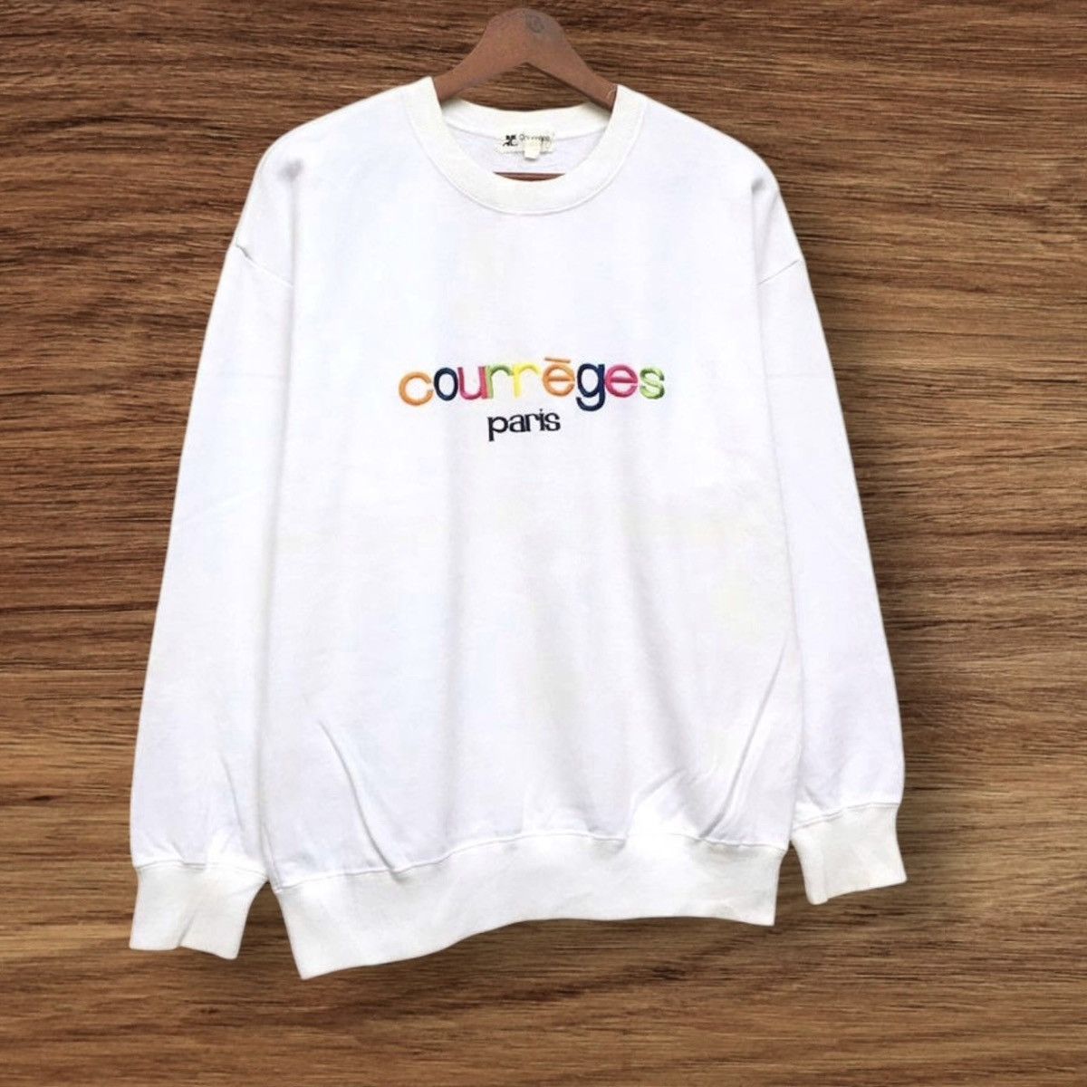 Courreges Vintage Courreges Paris Crewneck Embroidered Logo Size US S / EU 44-46 / 1 - 2 Thumbnail