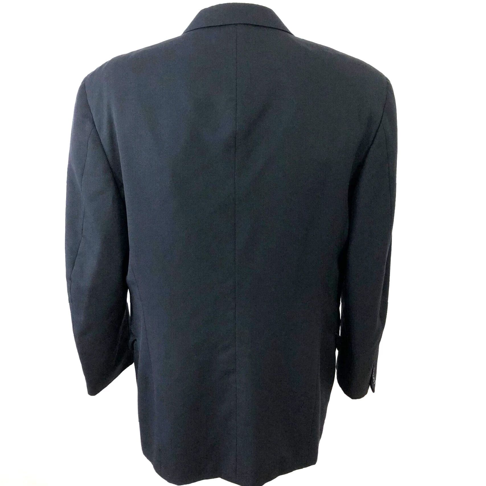 Canali Canali Blazer Sport Coat Jacket Black Striped 100% Wool Three Button Notch Lapel Single-Breasted 44 US 54 EUR Men’s" Size 44R - 3 Thumbnail