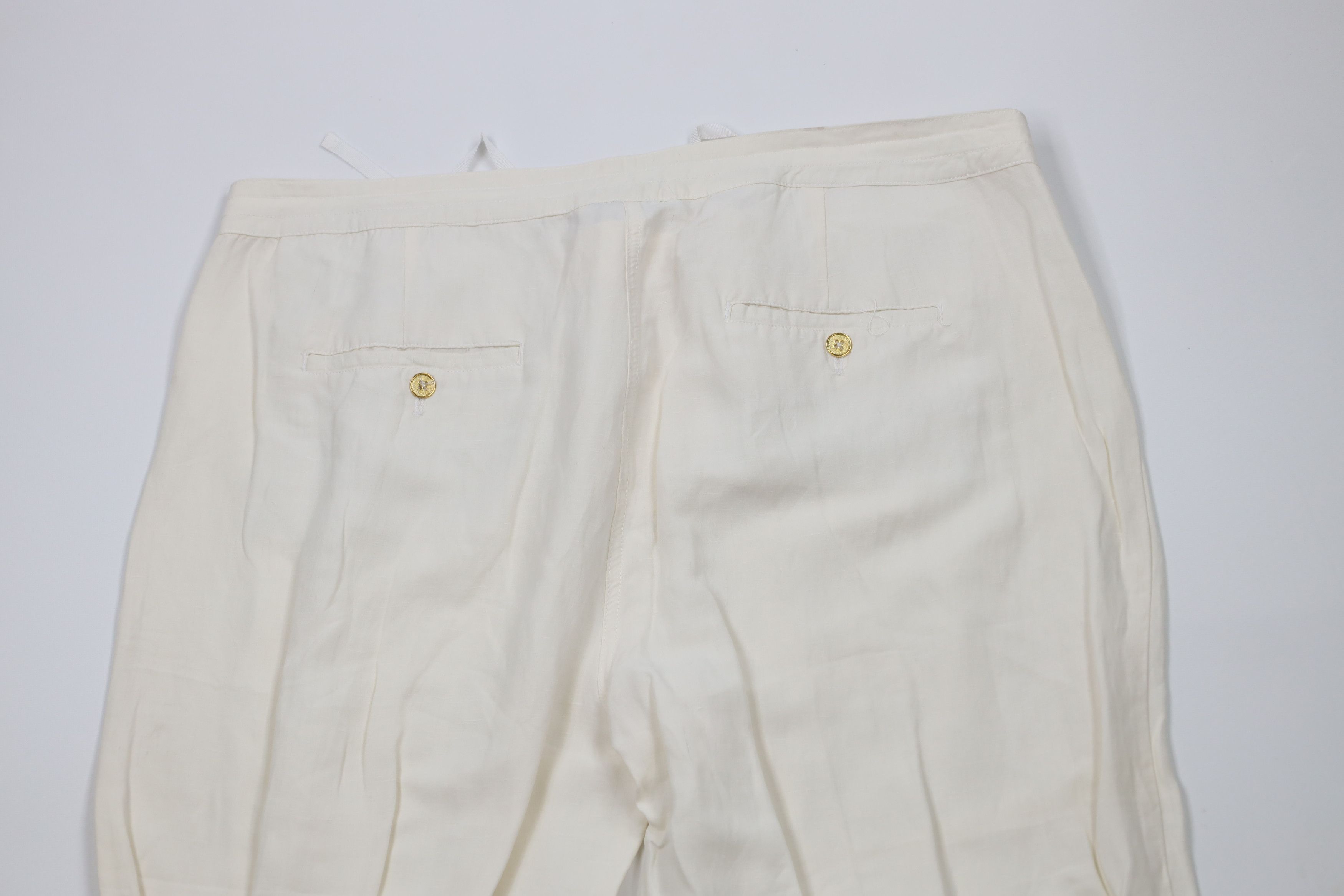 Vintage Vintage 90s Streetwear Silk Linen Wide Leg Harem Pants Cream Size 40" / US 18 - 9 Thumbnail