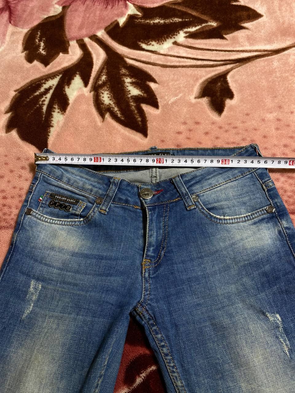 Philipp Plein Philipp Plein Design FW14 Distressed Denim Army Blue Jeans Size US 26 / EU 42 - 19 Thumbnail