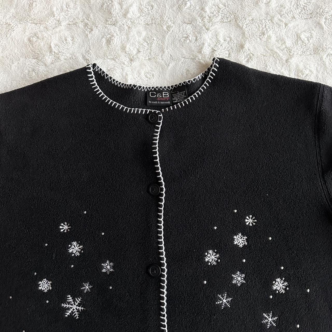 Other Vintage Moose Cardigan Sweater Womens L Black Snowflake Vtg Size L / US 10 / IT 46 - 3 Thumbnail