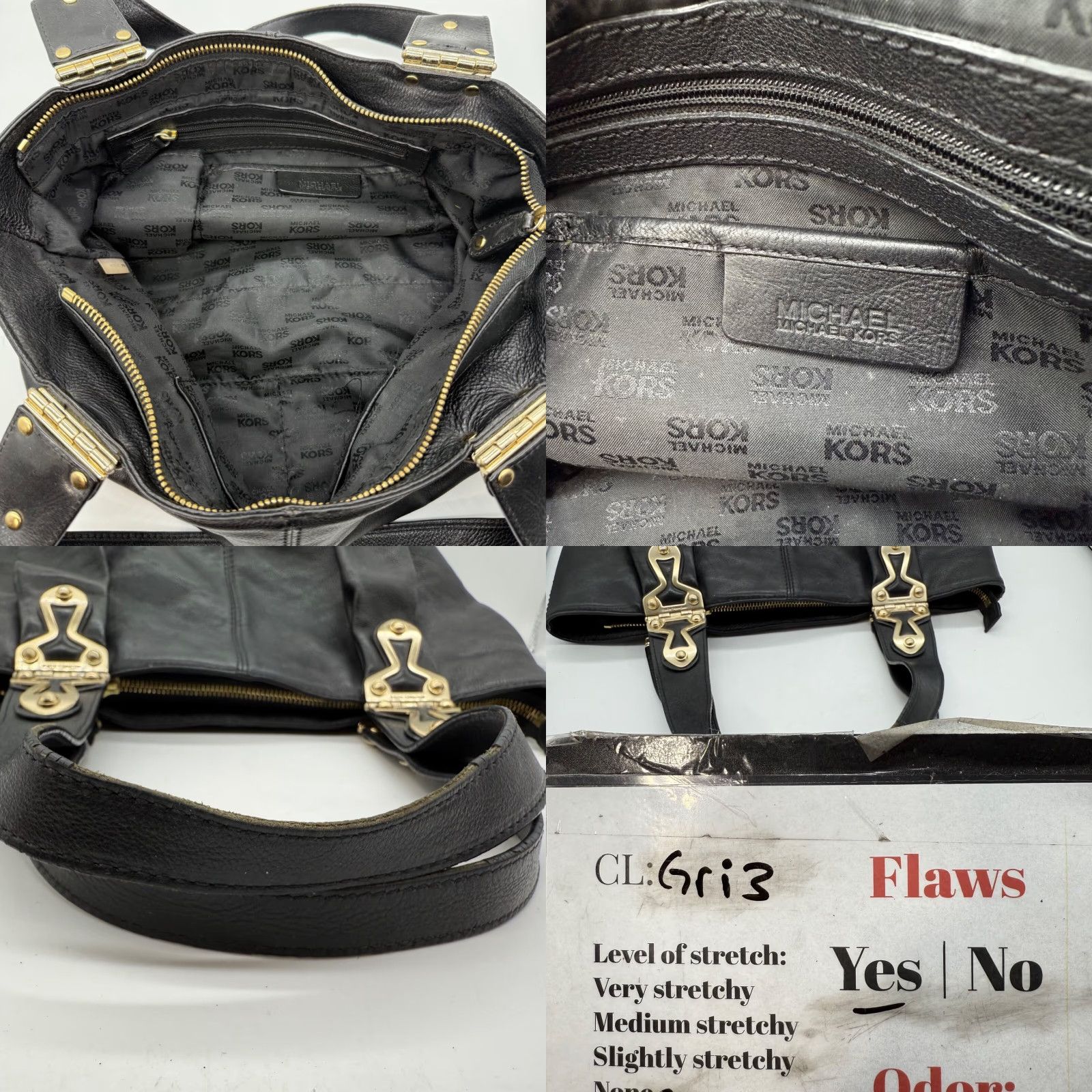 Michael Kors Michael Kors Black Pebble Leather Tote Bag Purse Gold Tone Hardware Double Strap Tote Women XS? Size ONE SIZE - 10 Thumbnail