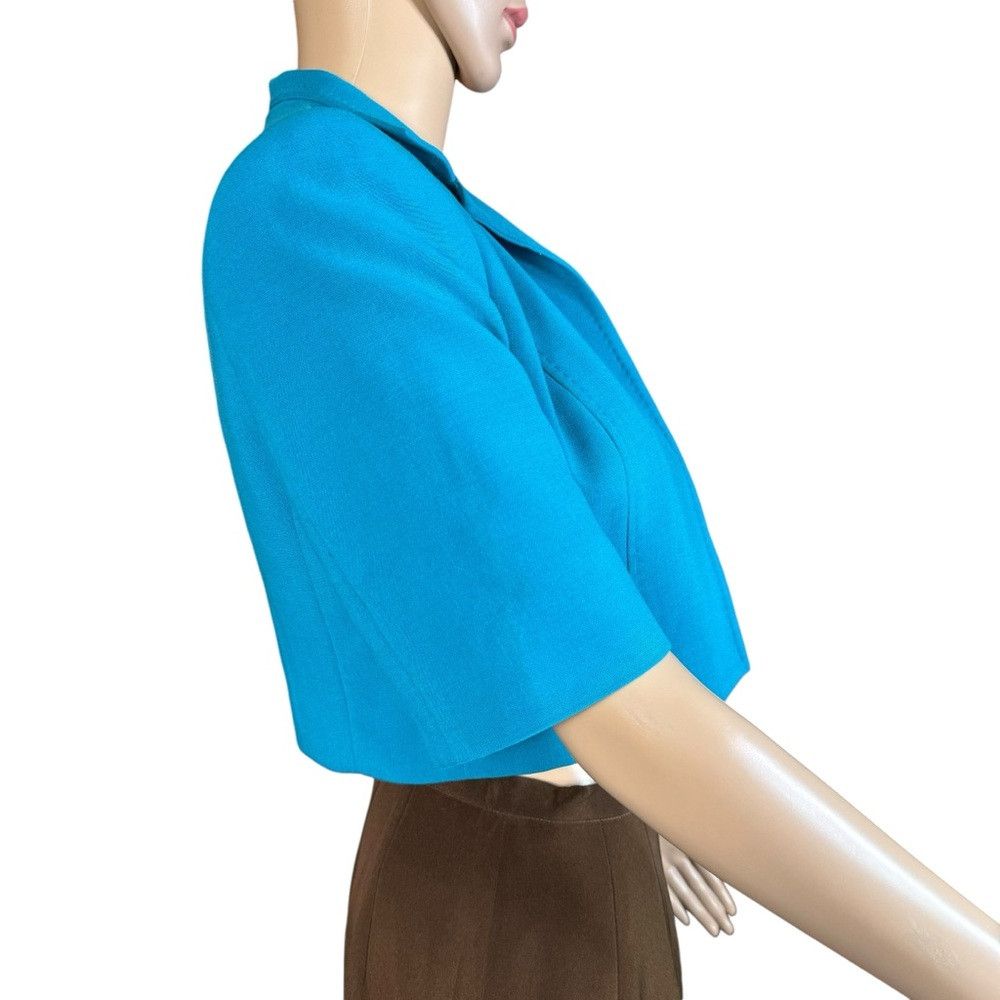 Anne Klein NWT New Anne Klein Short Sleeve Crop Open Front Turquoise J Size XS / US 0-2 / IT 36-38 - 3 Thumbnail