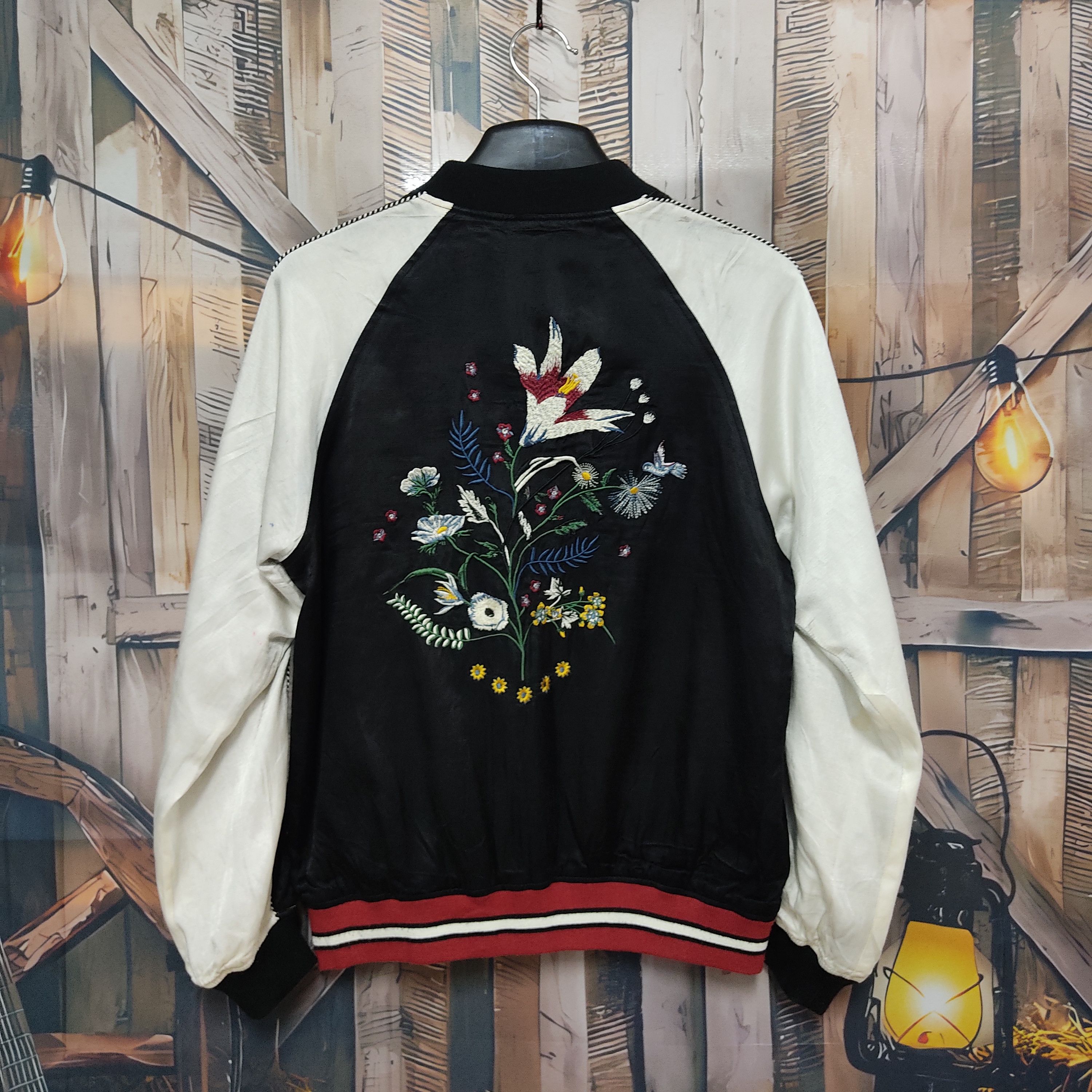 Japanese Brand × MOUSSY MOUSSY Embroidered Flowers Reversible Sukajan Jacket Size L / US 10 / IT 46 - 1 Thumbnail