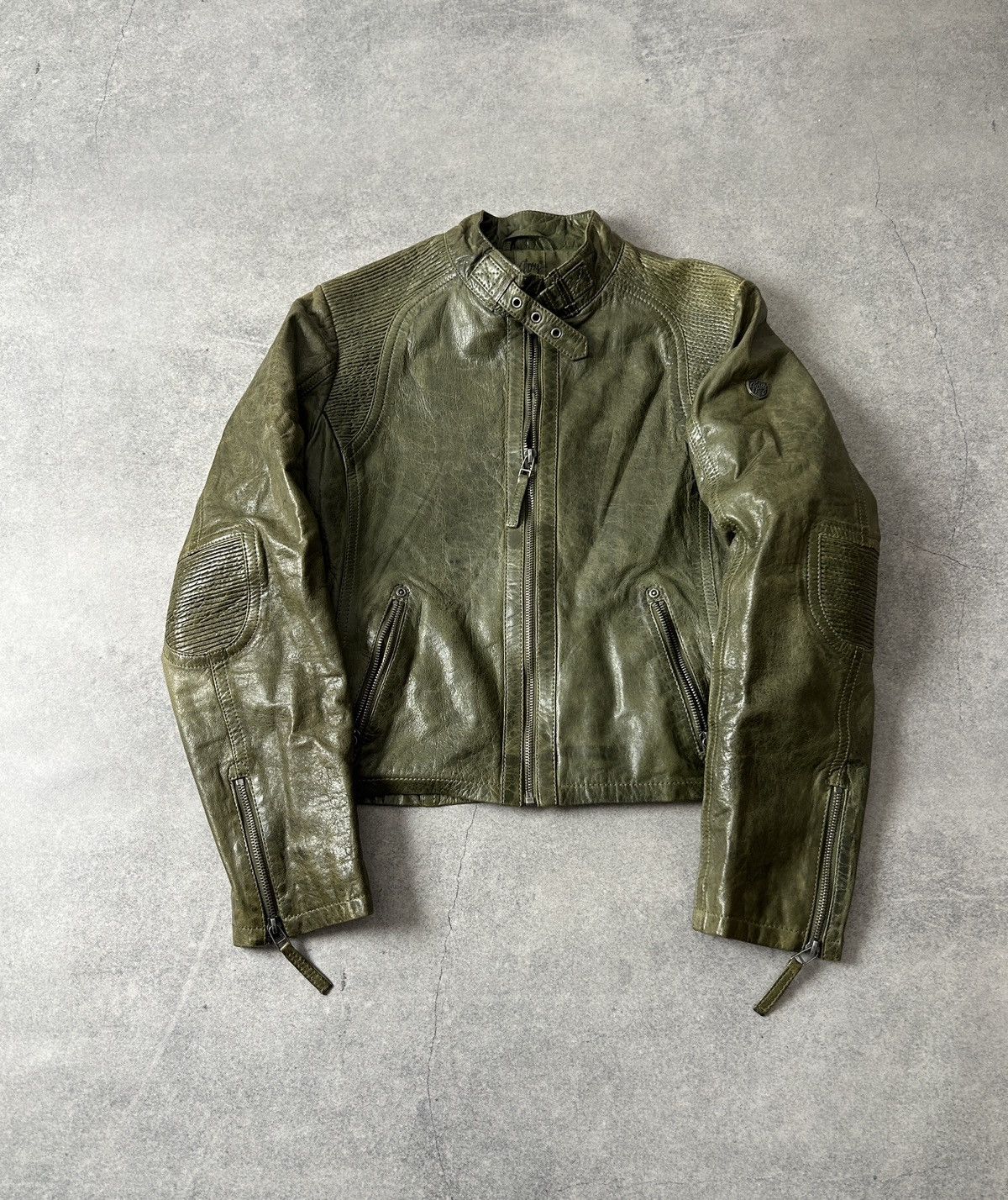 Gypsy Gypsy green washed women’s biker leather jacket Size M / US 6-8 / IT 42-44 - 1 Thumbnail