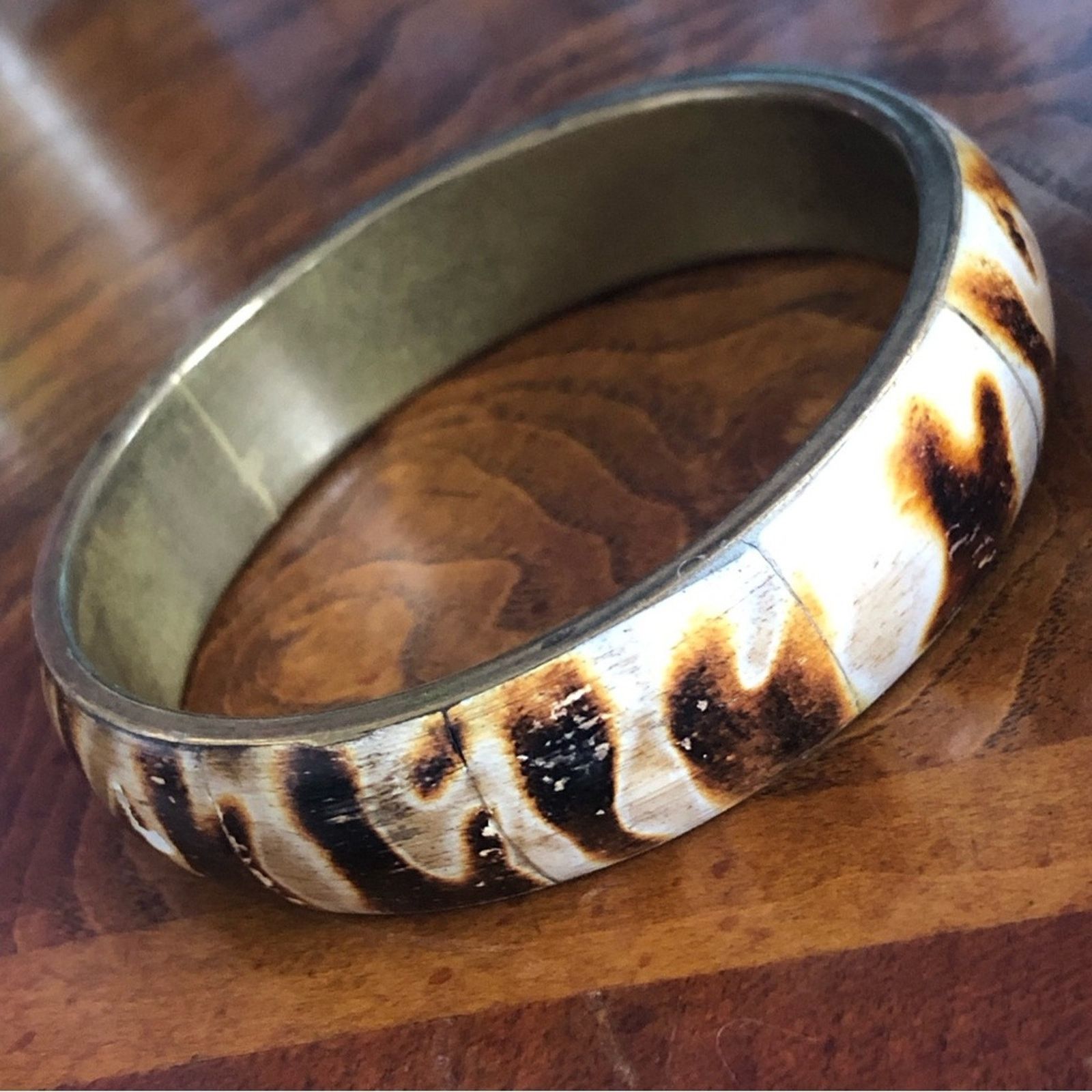 Vintage Vintage solid brass rare nautilus fossil bangle bracelet NWT Size ONE SIZE - 1 Thumbnail