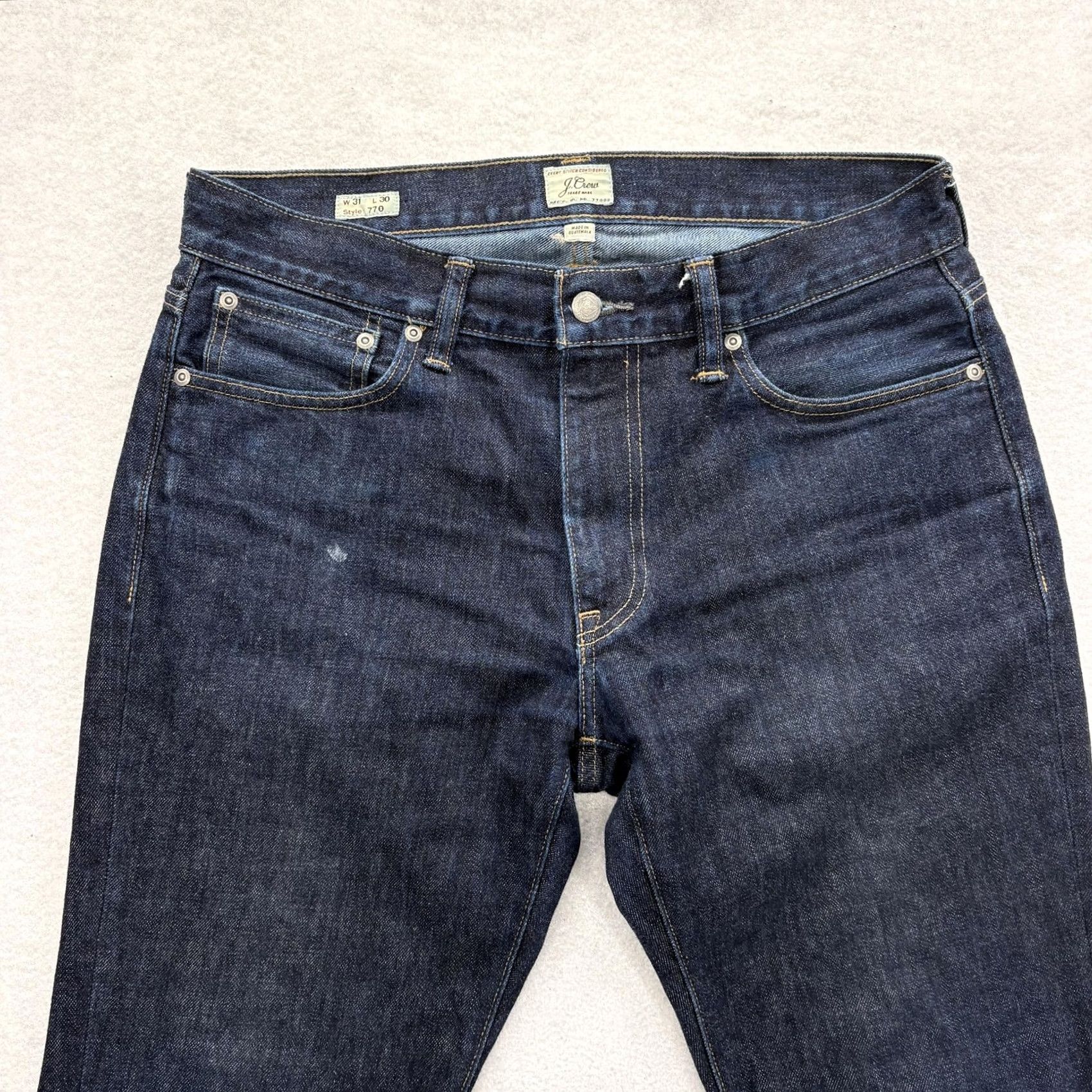 J.Crew J.Crew 770 Jeans Mens 31x30 Blue Dark Wash Straight Denim 100% Cotton Preppy - Jeans - Mens - 31x30 - Blue - Dark Wash - Preppy - 770 - Regular Fit Size US 31 - 2 Thumbnail