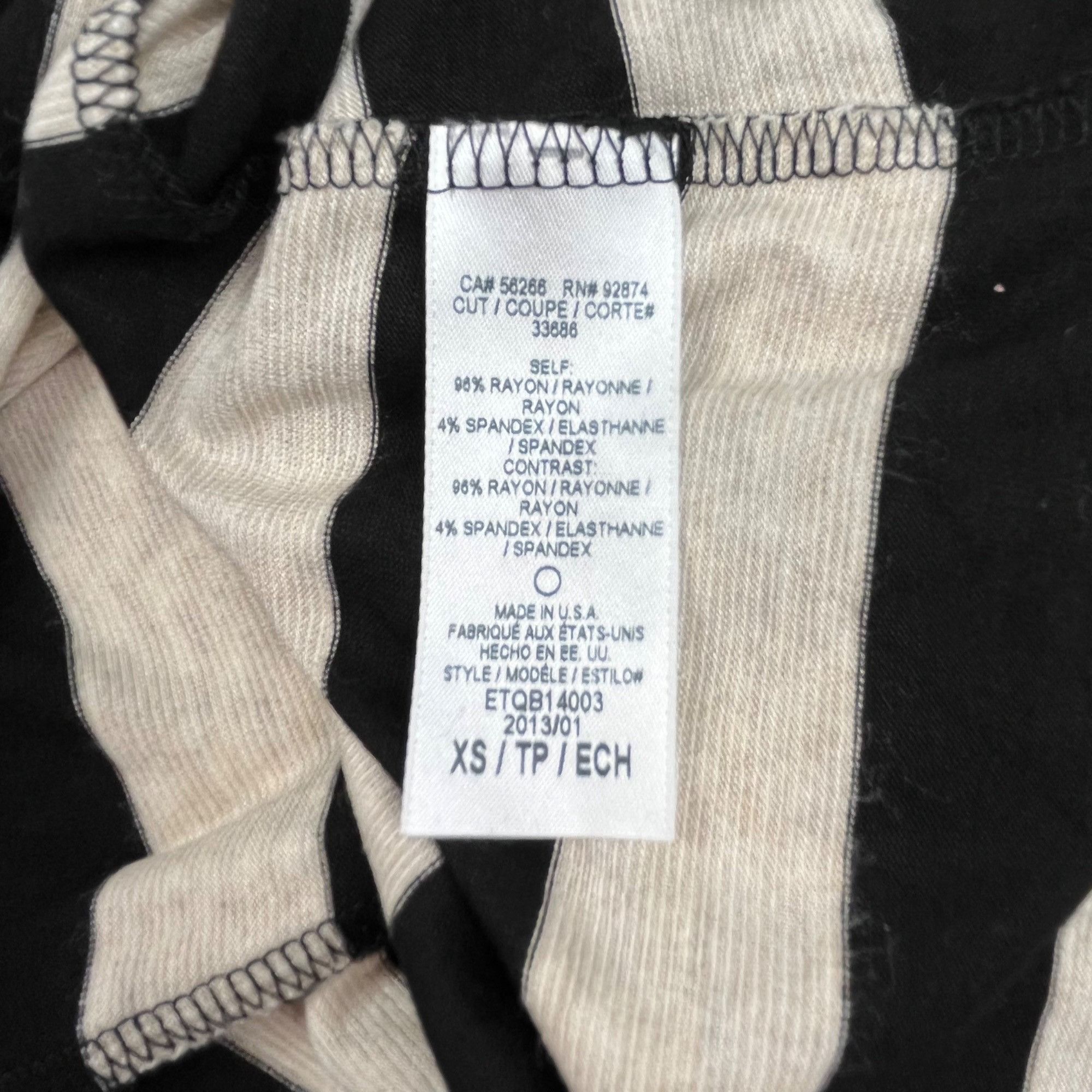 Other Ella Moss 3/4-Sleeve Striped Knit Top Scoop-Neck Casual Blac Size XS / US 0-2 / IT 36-38 - 5 Thumbnail