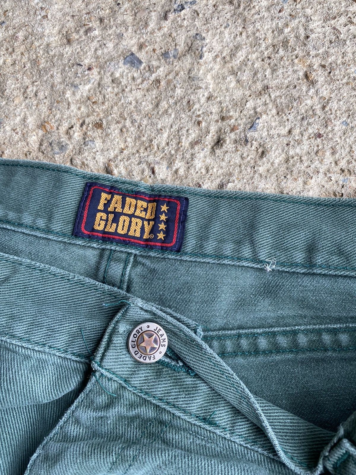 Faded Glory × Vintage Vintage 90’s Faded Glory Carhartt Style Faded Green Jeans Size US 32 / EU 48 - 12 Thumbnail