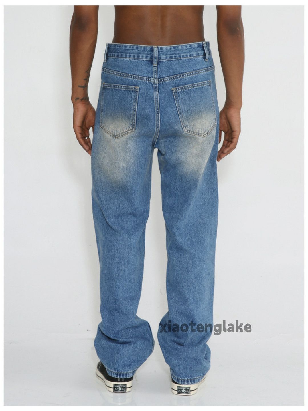 rusty washed faded skate hiphop utility jeans