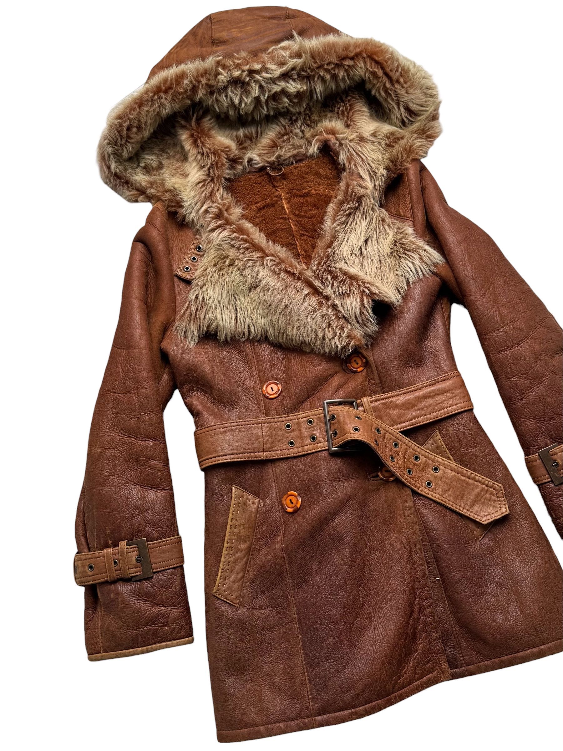 Japanese Brand 90's Real Sheepskin Coat With Belt(V250) Size M / US 6-8 / IT 42-44 - 2 Thumbnail