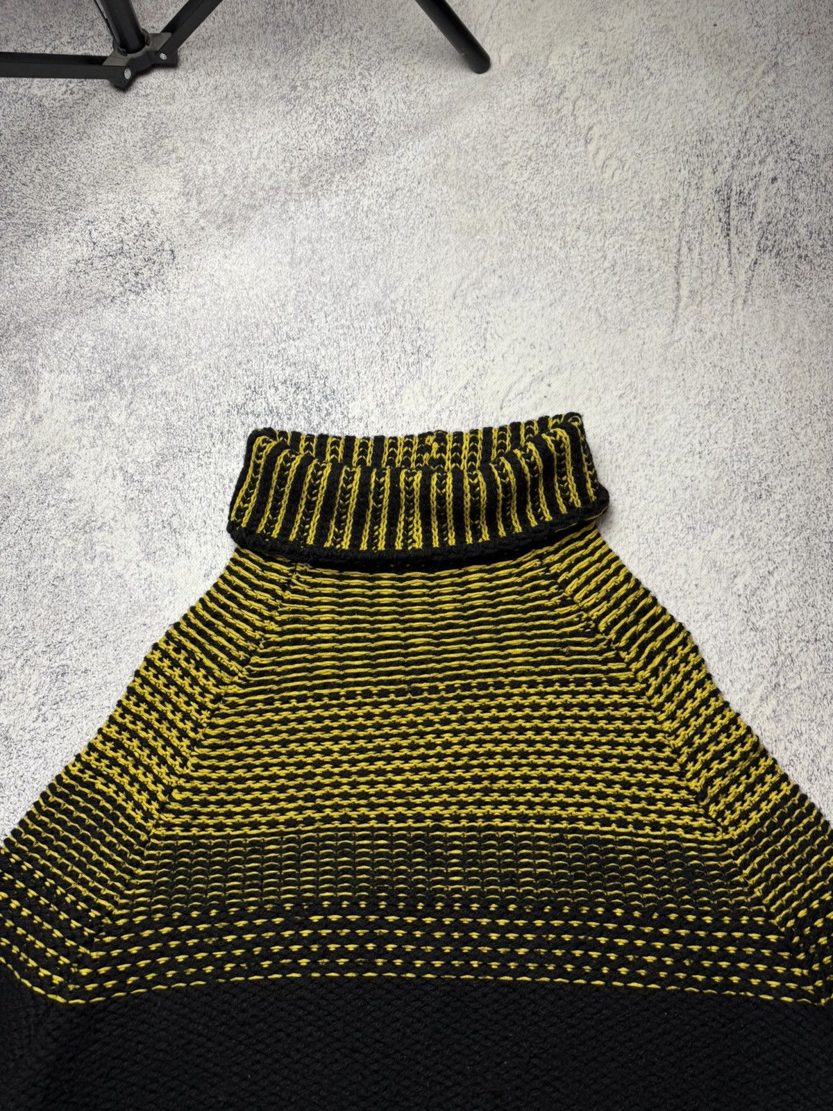 Cop Copine Cop. Copine Black/Yellow Chunky Knit Turtleneck Sweater Size ONE SIZE - 5 Thumbnail