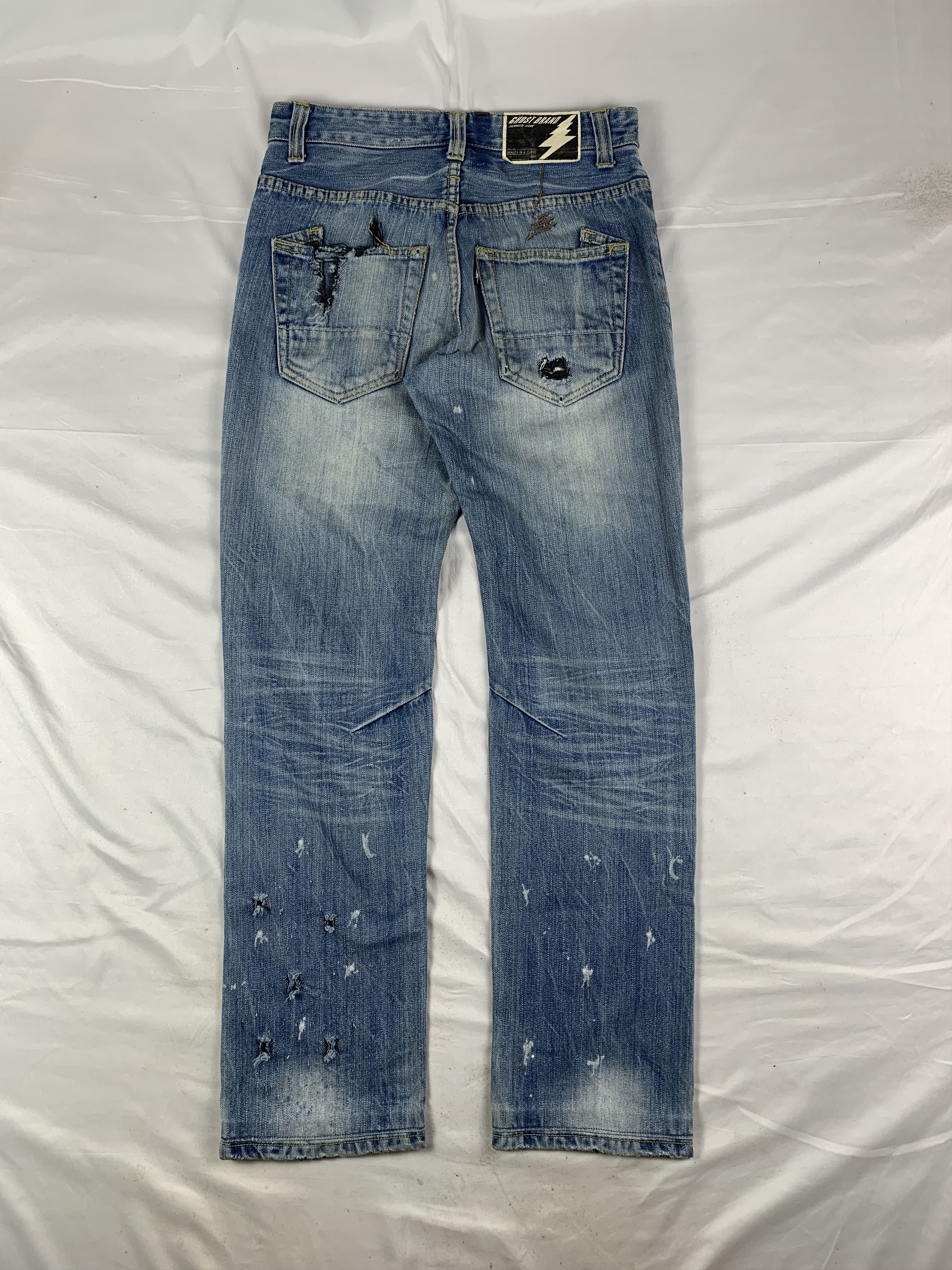 Japanese Brand Ghost Brand Ripped Biker Straight Jeans (28) Size 28" / US 6 / IT 42 - 4 Thumbnail