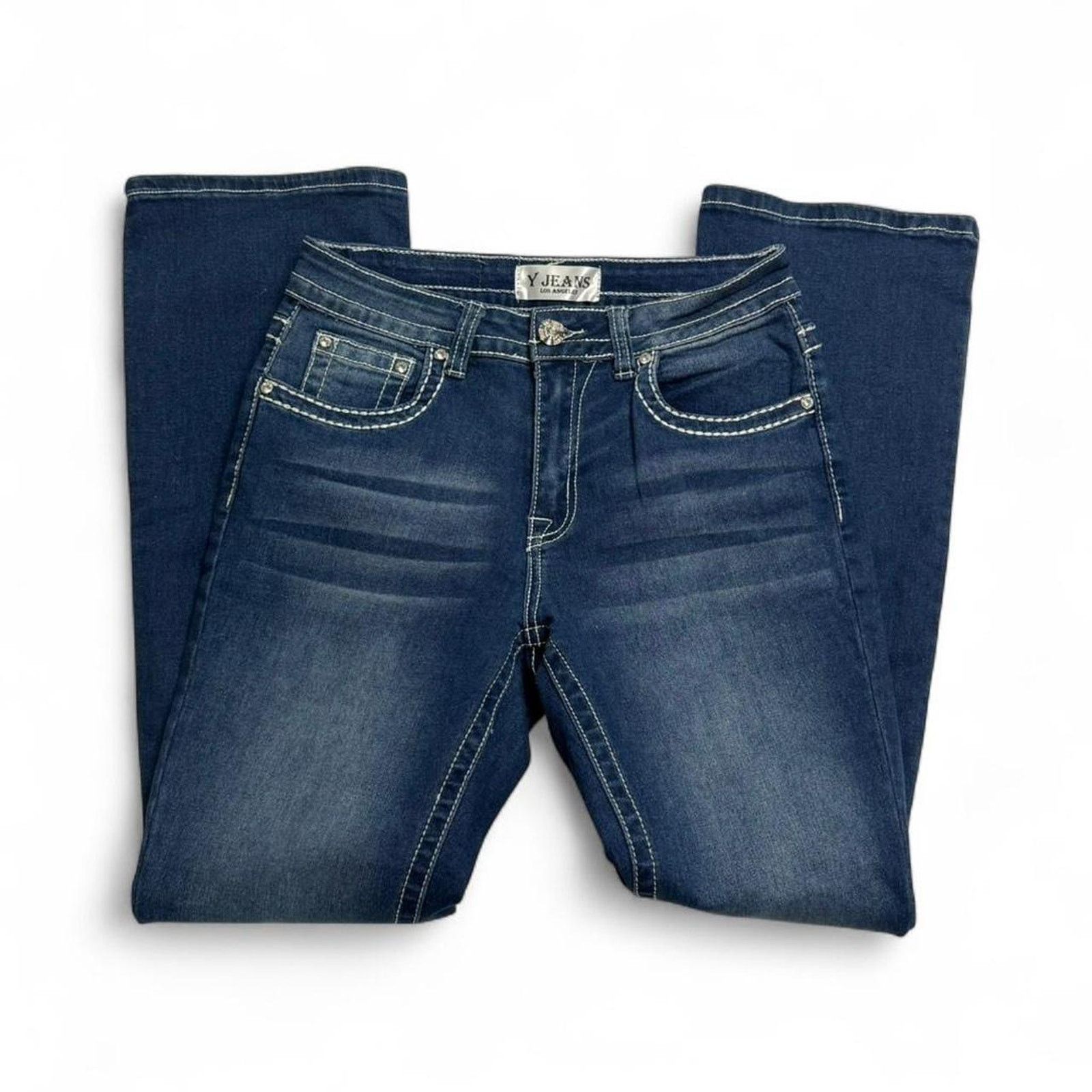 Other Y Jeans Los Angeles blue bootcut Y2K 2000s jeans size 7/8 Size 30" / US 8 / IT 44 - 3 Thumbnail