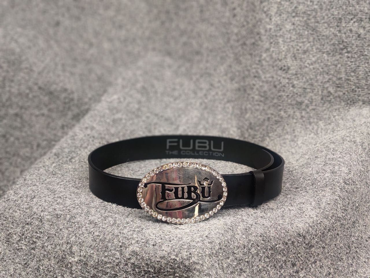 Fubu Vintage FUBU leather belt buckle rhinestones rap style 2000s Size ONE SIZE - 1 Thumbnail