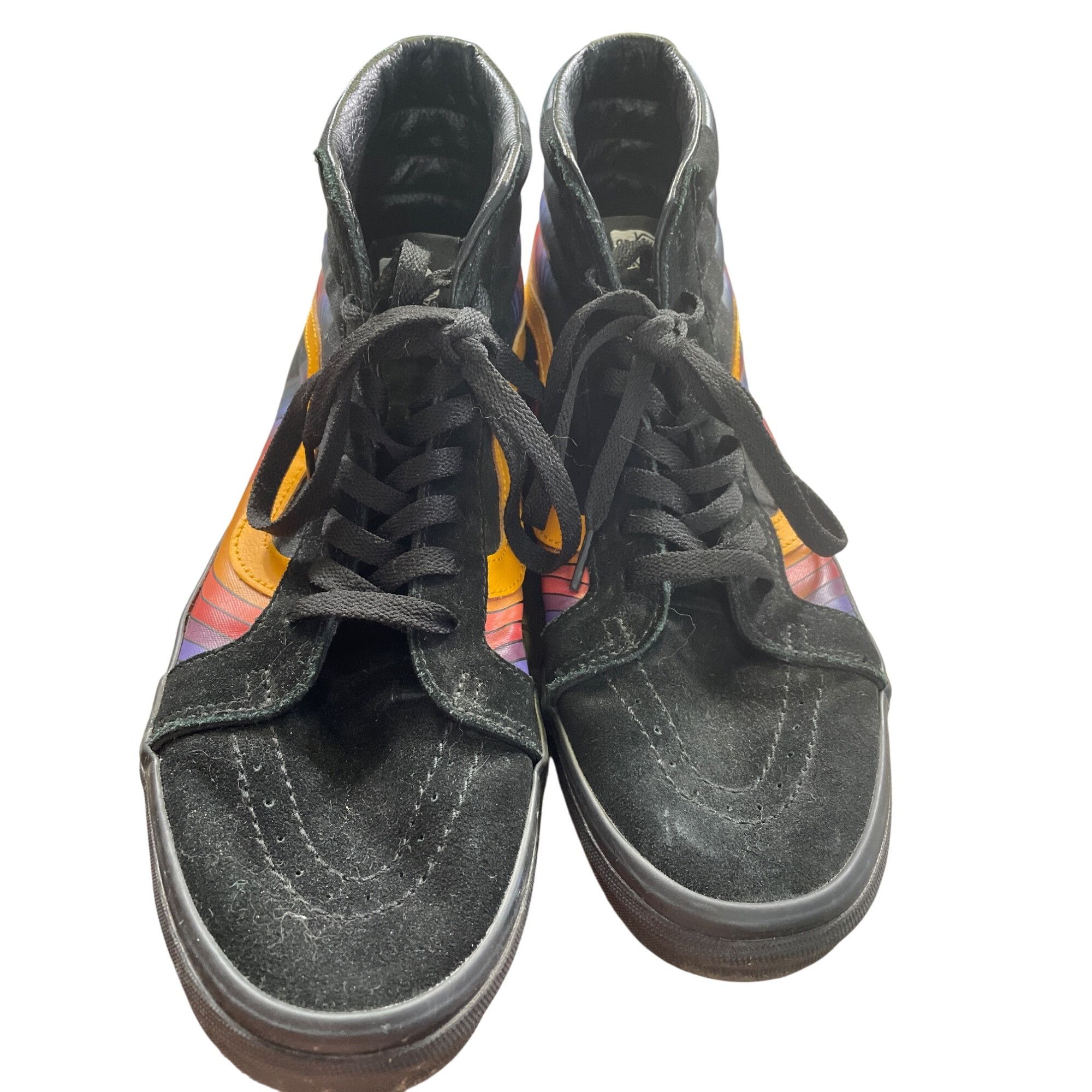 Vans Vans Mens Black Suede Rainbow High Top Skater Sneakers Size Size US 11.5 / EU 44-45 - 6 Thumbnail