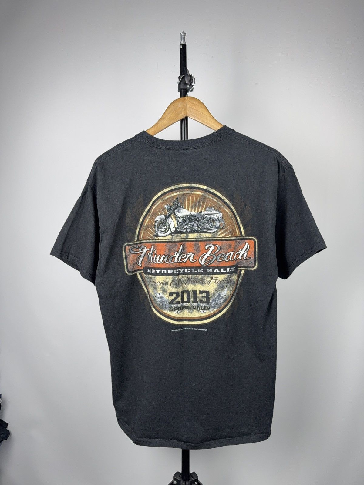 Harley Davidson 00s Biker Thunder Beach Motorcycle Moto Rally Tee 2013 Size US L / EU 52-54 / 3 - 1 Thumbnail