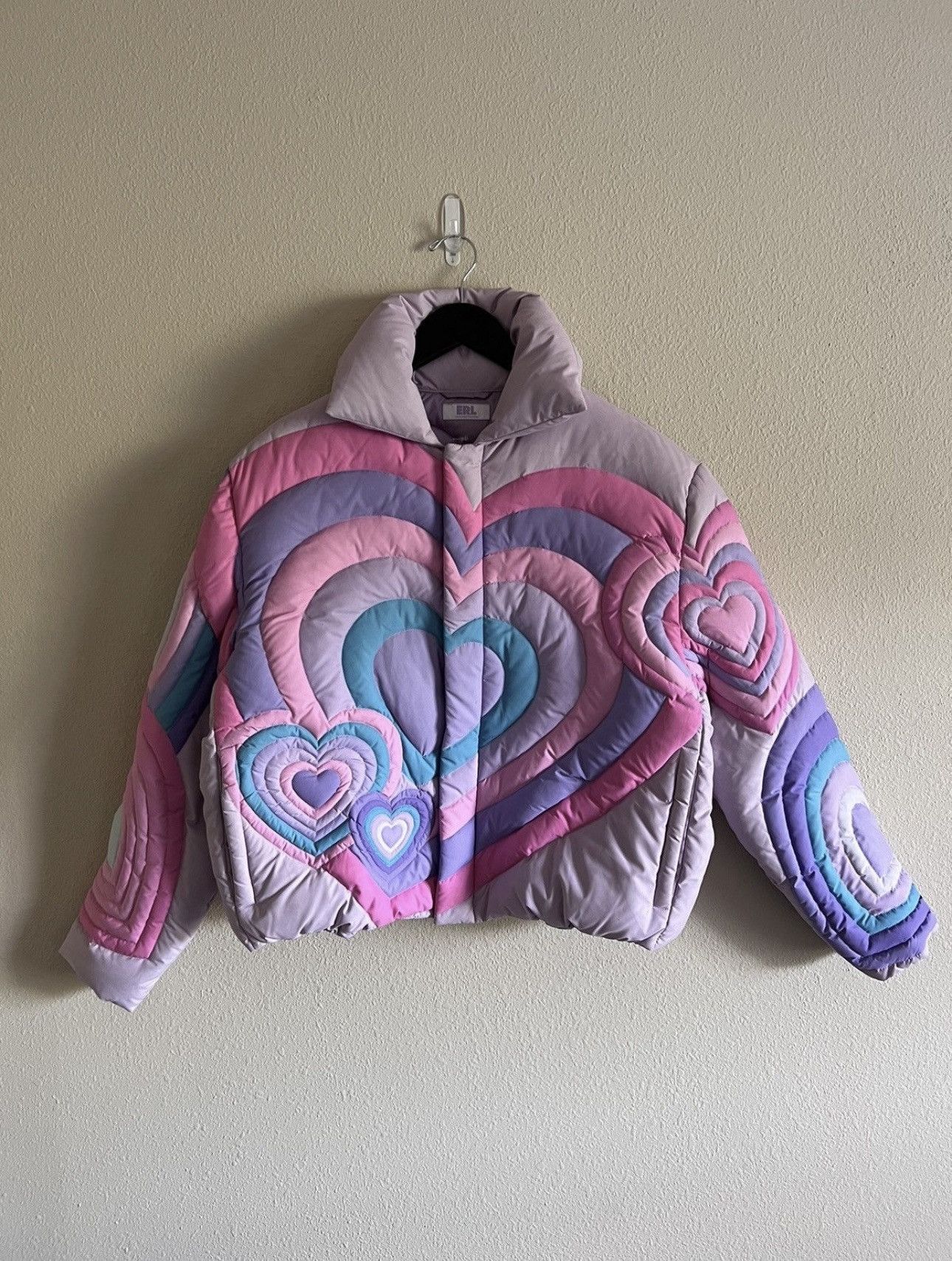 ERL 💗🩵🩷💜 ERL Heart Puffer Jacket 🩷🩵💜💗 | Grailed