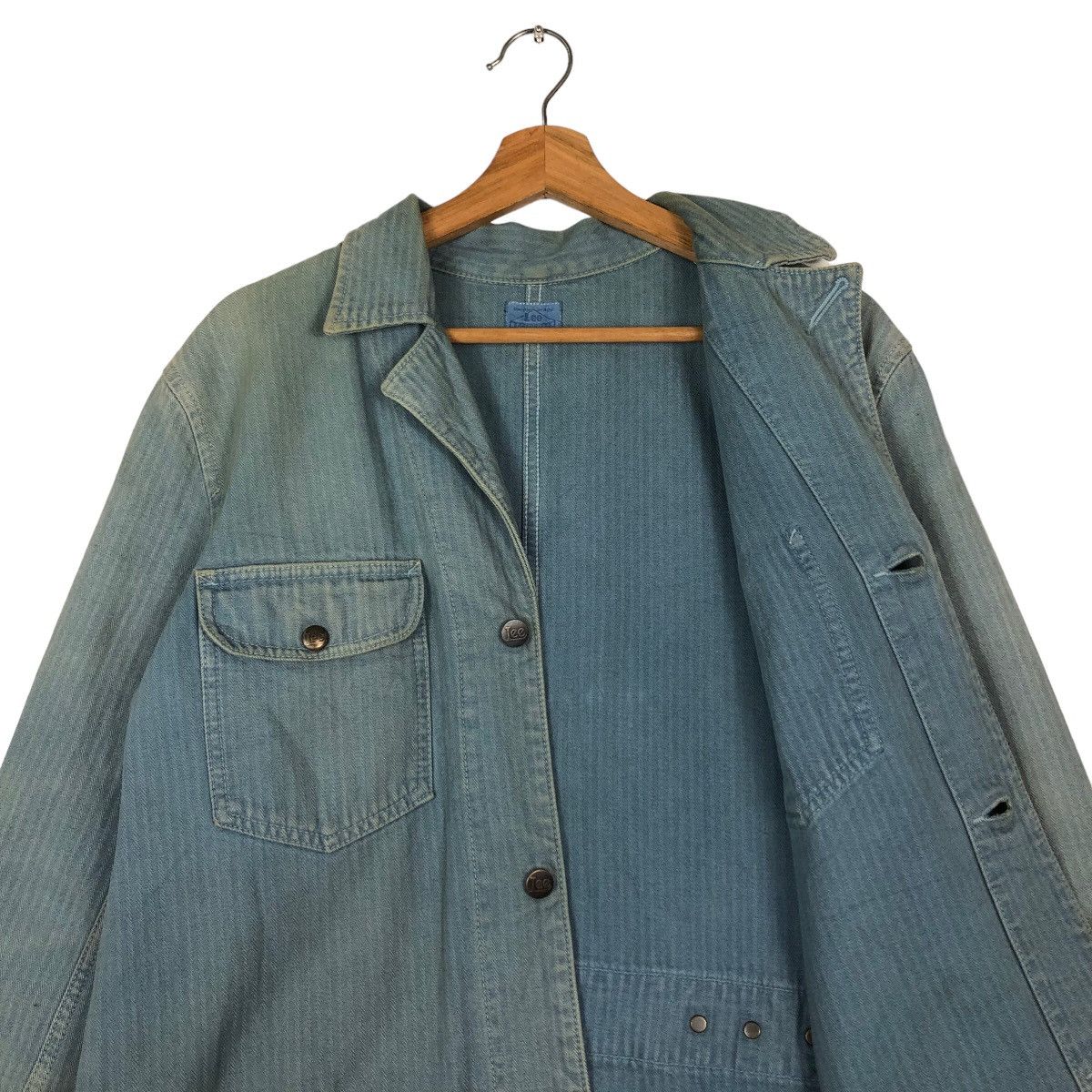 Japanese Brand 🔥Vtg Long Jacket Denim Union Made Lee USA Size US M / EU 48-50 / 2 - 10 Thumbnail