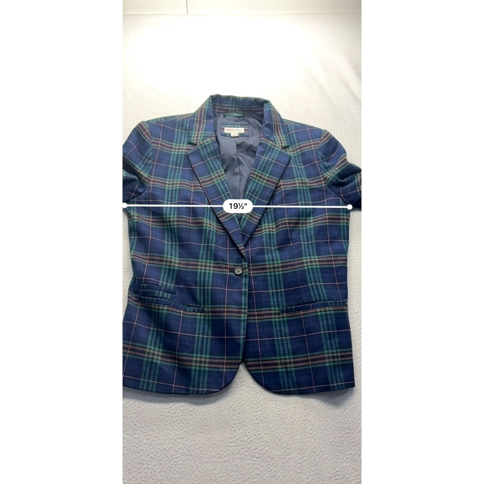 Merona Merona Womens Blazer Plaid Size 12 Blue/Green Checkered Pattern #7724 Size XL / US 12-14 / IT 48-50 - 7 Thumbnail