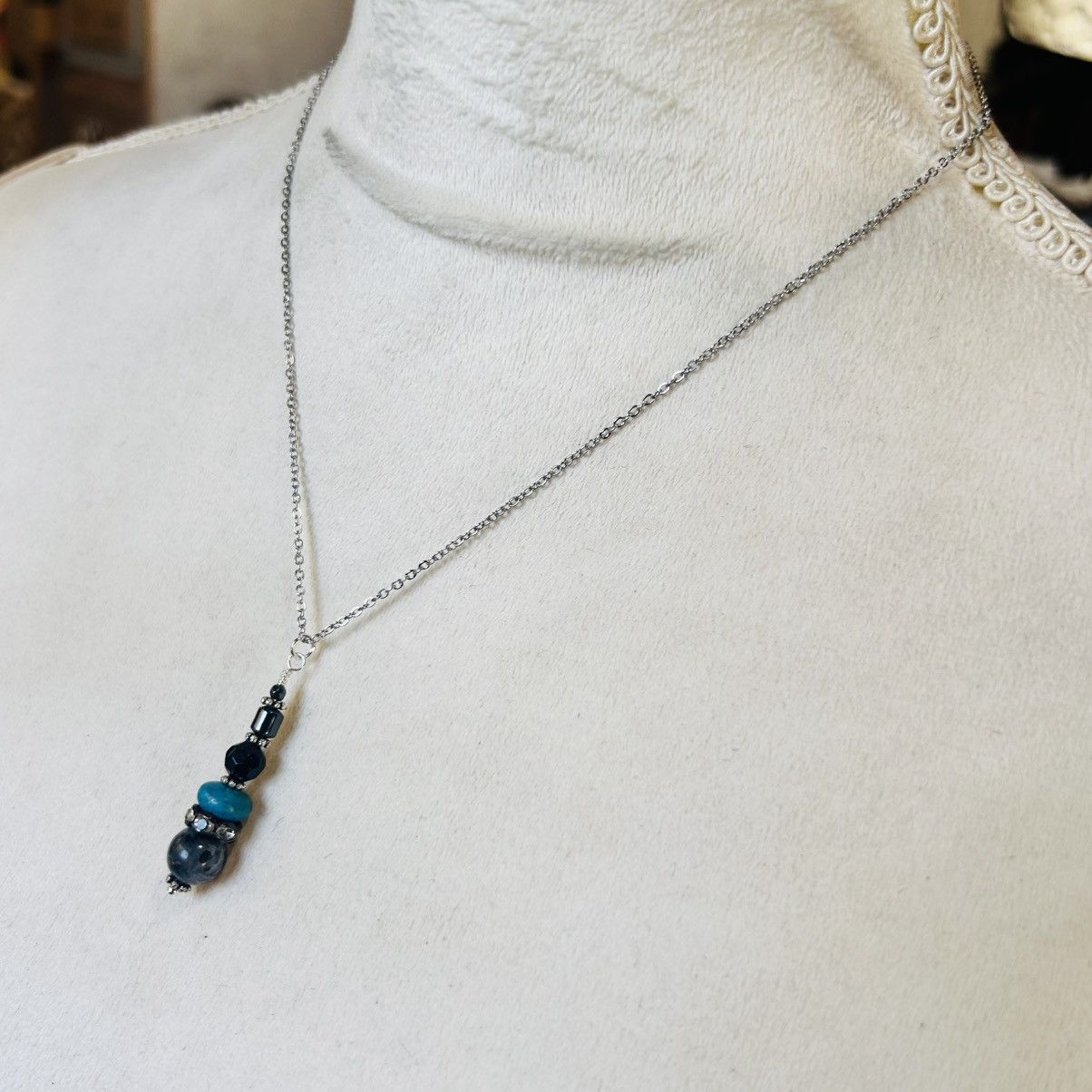 Handmade Handcrafted larvikite turquoise hematite crystal set Size ONE SIZE - 6 Thumbnail