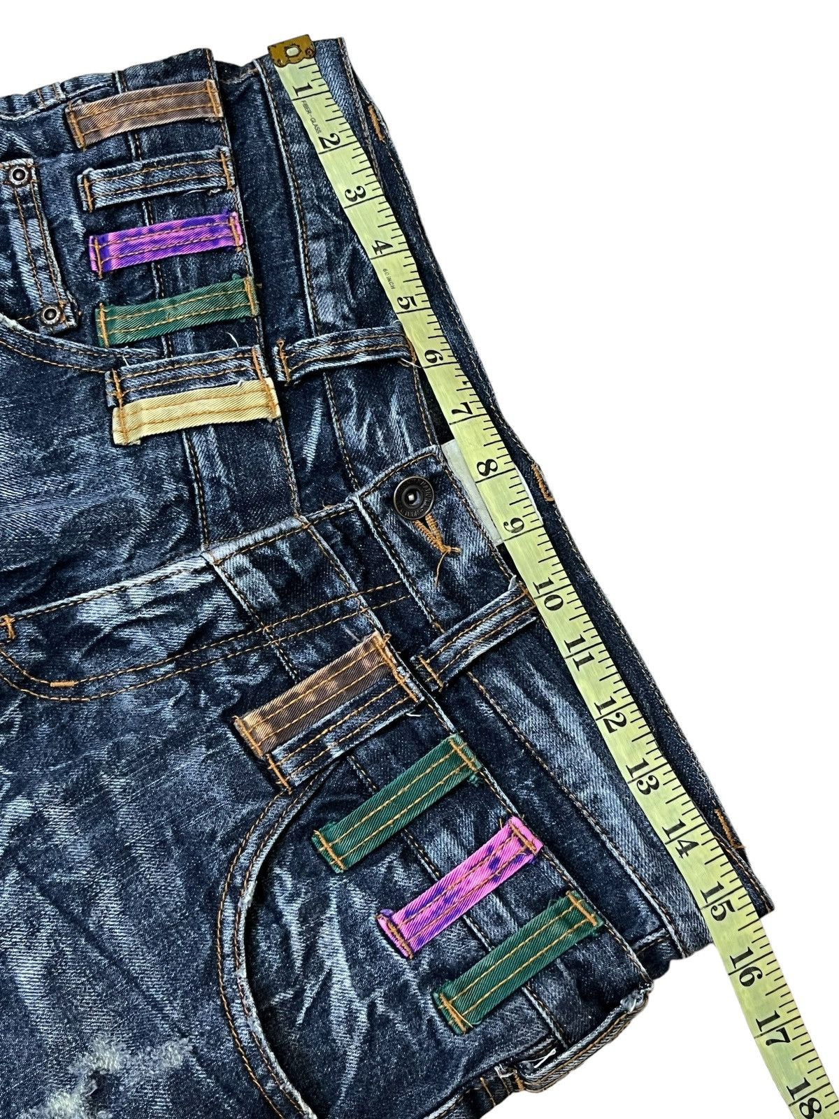Japanese Brand SICK🔥JAPANESE BRAND "NYLAUS JEANS" DOUBLE WAIST JEANS/DENIM Size US 31 - 12 Thumbnail