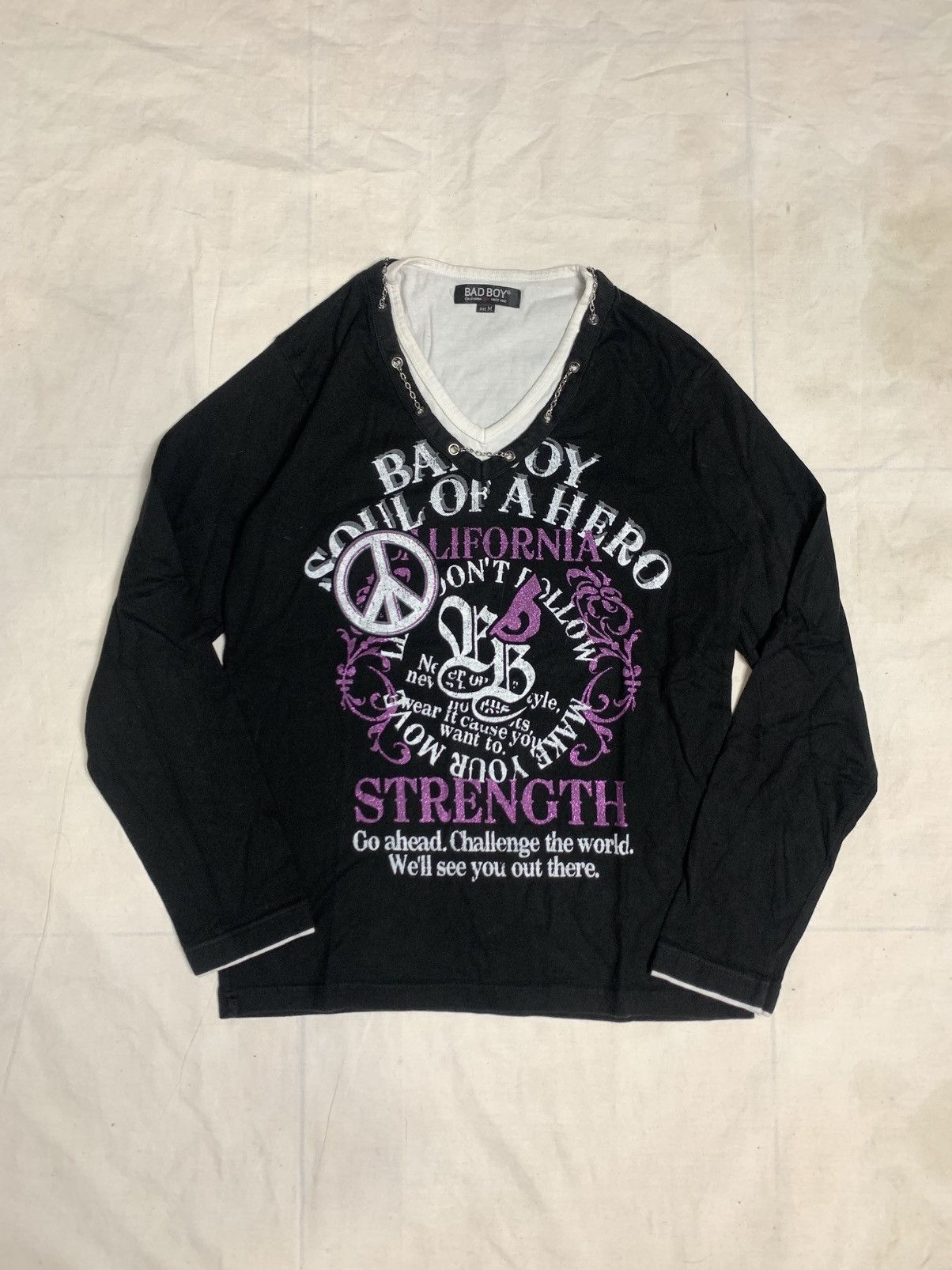 If Six Was Nine Vkei japanese archive layered metal chain poem y2k ls tee Size US M / EU 48-50 / 2 - 2 Thumbnail