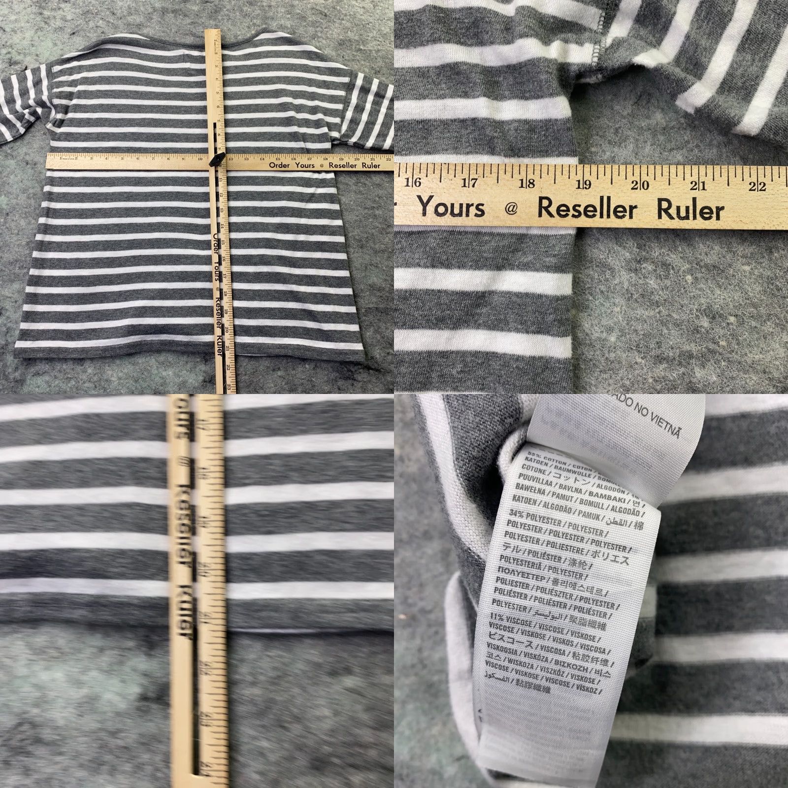 Abercrombie & Fitch Abercrombie & Fitch Womens Shirt Top M Gray Striped Rhinestones T-Shirt Casual Size M / US 6-8 / IT 42-44 - 8 Thumbnail