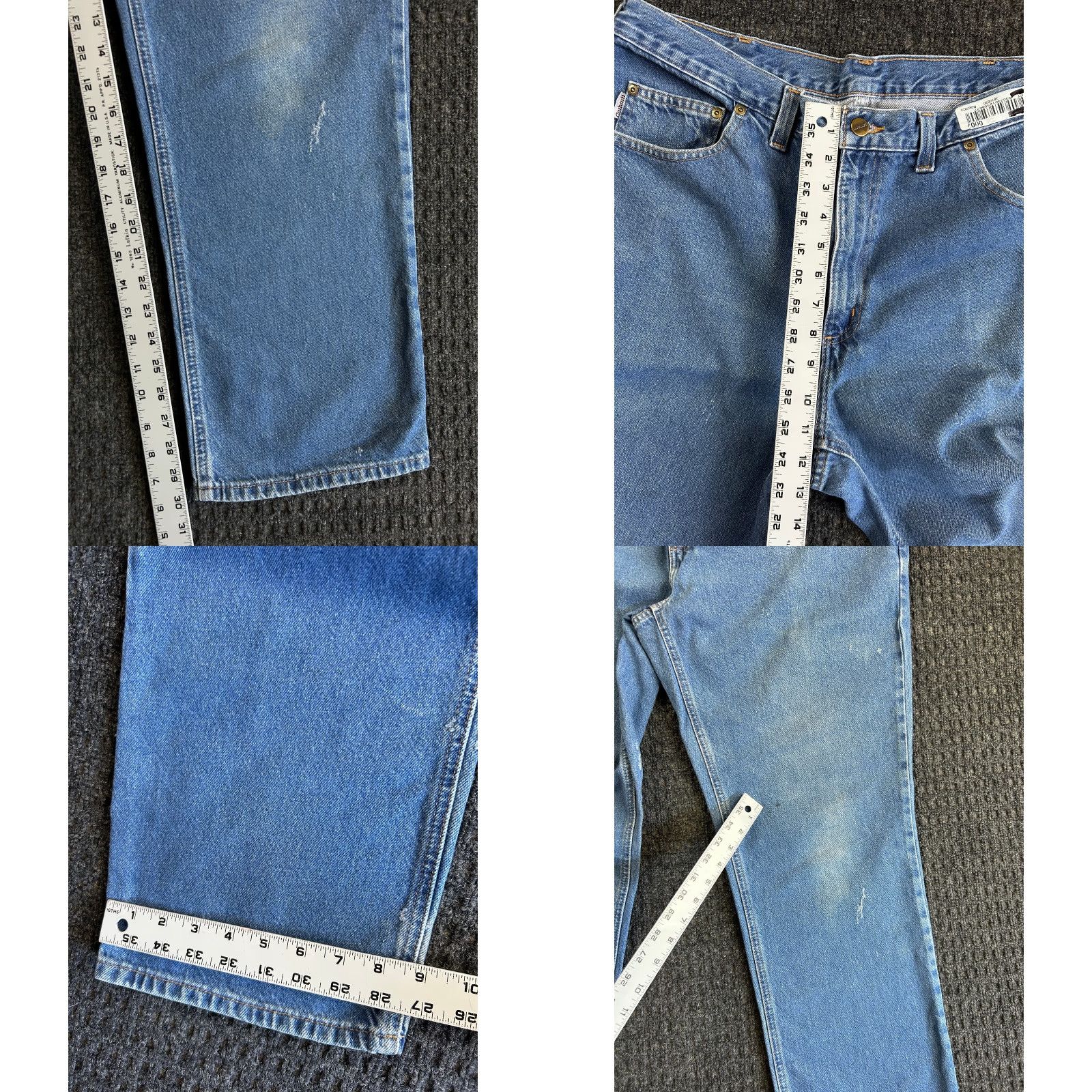 Carhartt VINTAGE Carhartt Jeans Relaxed Fit Baggy 38 x 30 Denim Blue 80s 90s Grunge Logo USA Mens Jeans Size US 38 / EU 54 - 8 Thumbnail