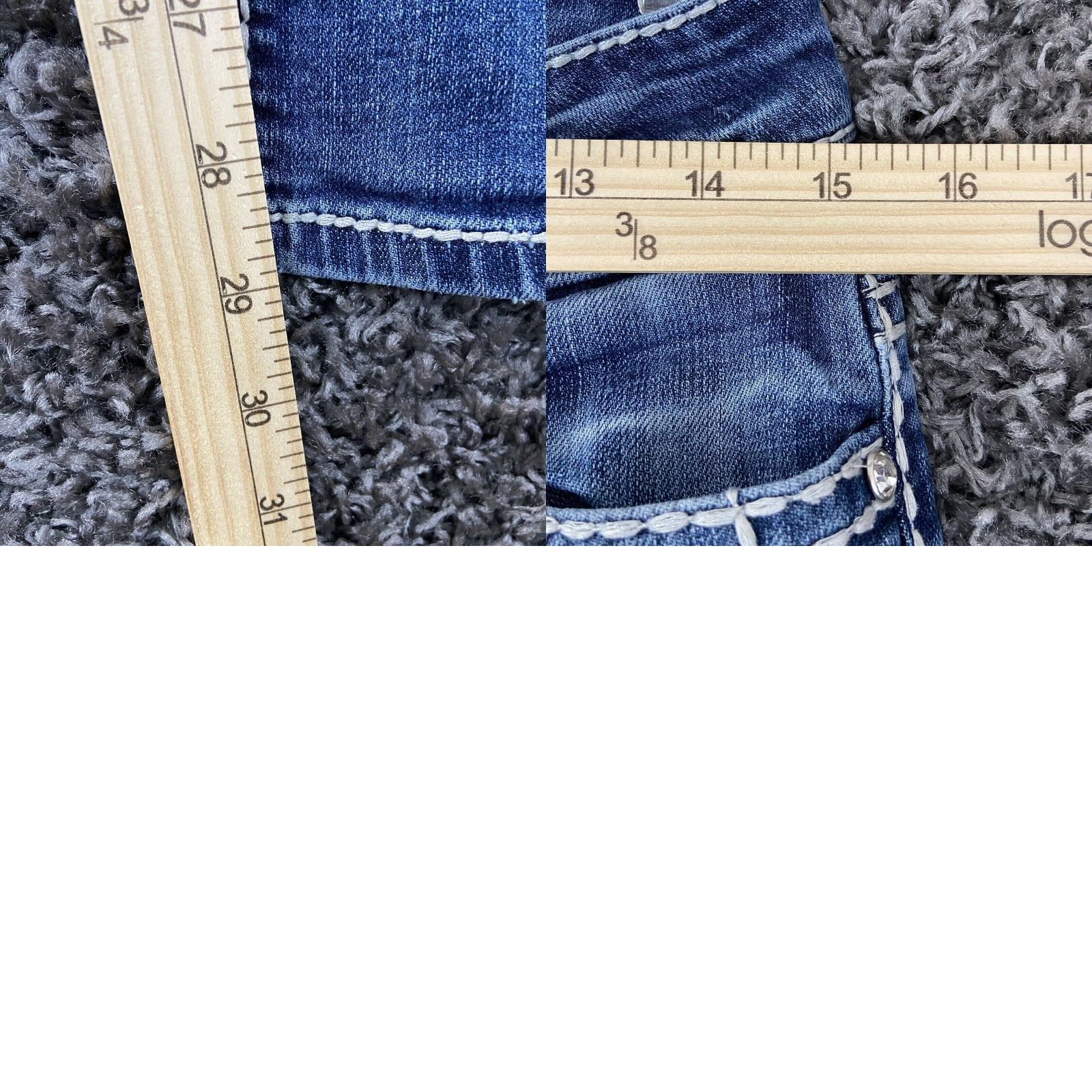 Vintage CEDAR ROSE Studded Straight Jeans Women’s 30x29 Blue Cross Size 30" / US 8 / IT 44 - 8 Thumbnail