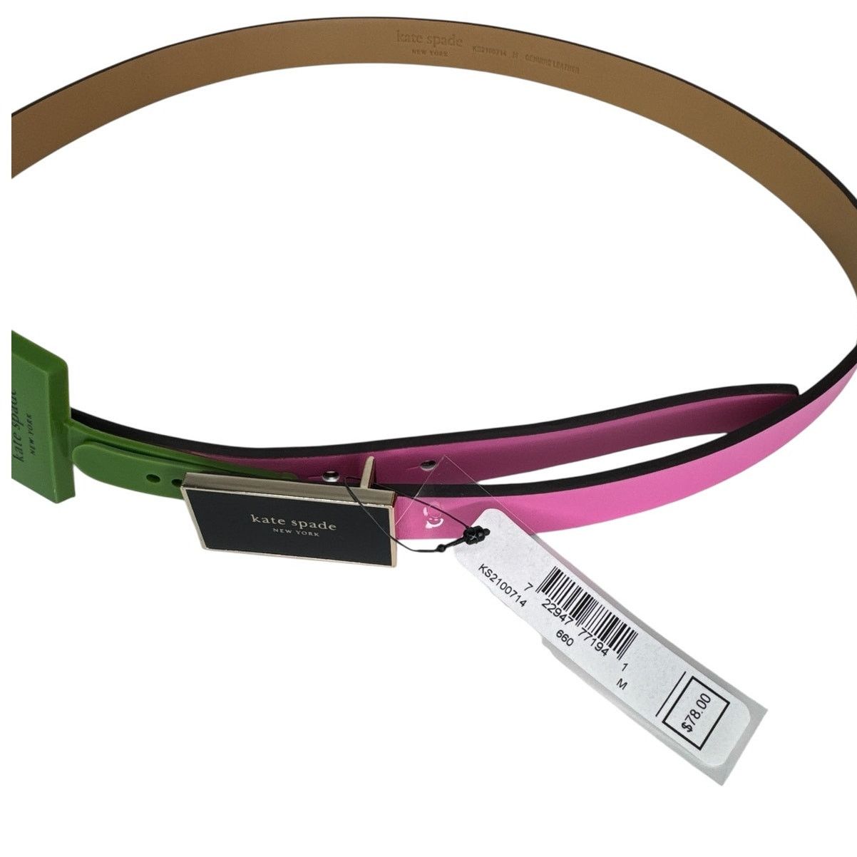 Kate Spade Kate Spade enamel logo plaque belt Carousel Pink Medium Size ONE SIZE - 5 Thumbnail