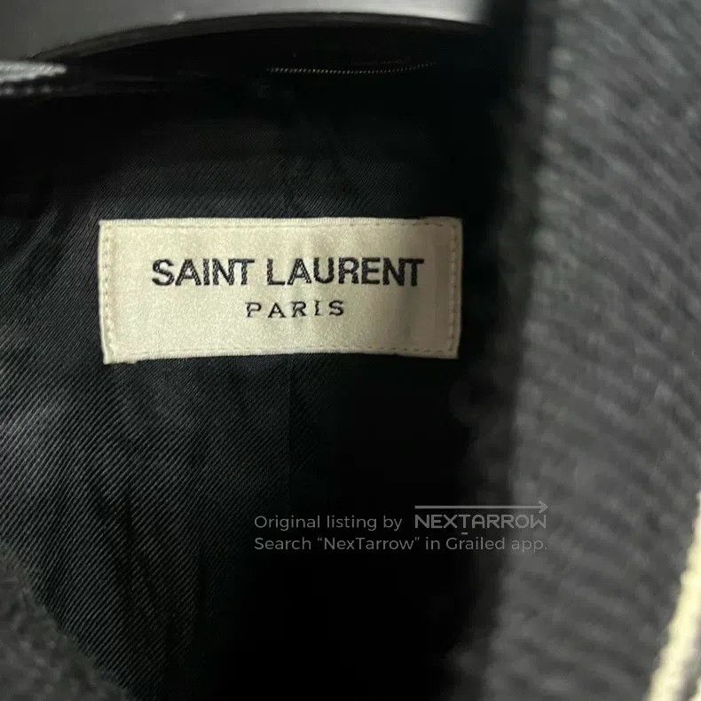 Saint Laurent Paris Saint Laurent Paris Gray Solid Wool Striped Long Sleeve Ba Size US M / EU 48-50 / 2 - 3 Thumbnail