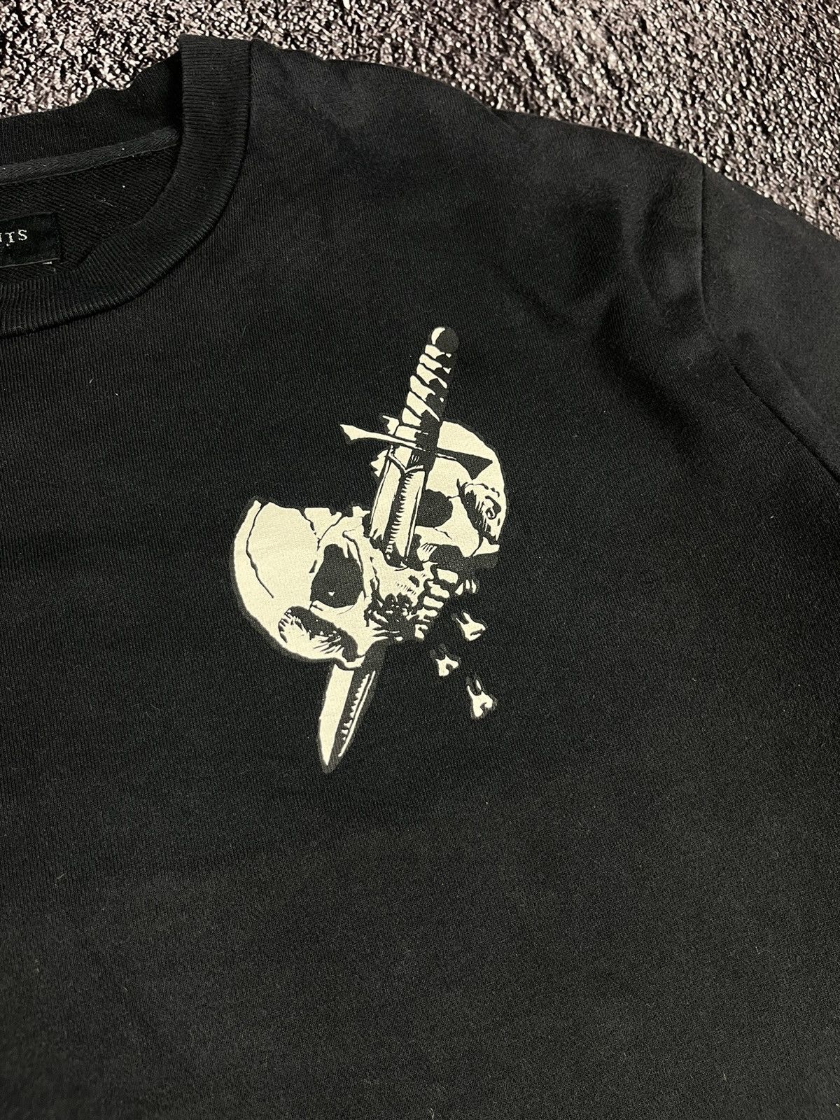 Allsaints Allsaints Splitter LS Crew Skull Knife Big Logo Sweatshirt Size US M / EU 48-50 / 2 - 3 Thumbnail