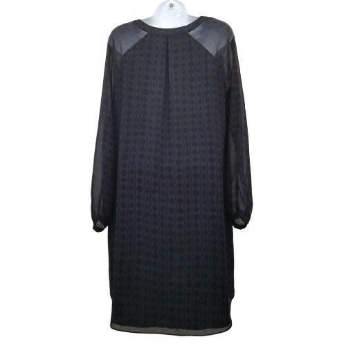 Vintage Cabi S Dress Blue Black Diamond Geometric Harlequin Lined Sh Size S / US 4 / IT 40 - 2 Thumbnail