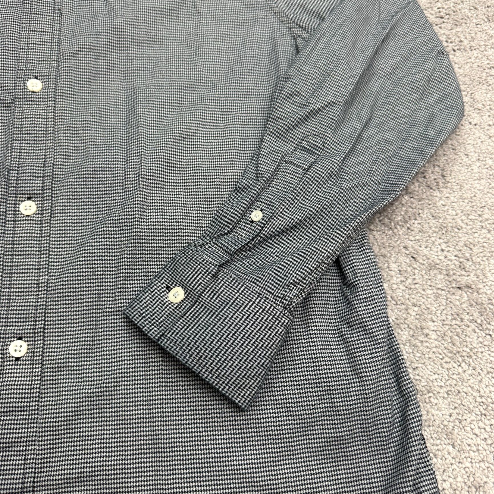 Vintage Five Four Houndstooth Button-Up Shirt Mens Large Black White Casual Regular Fit Size US L / EU 52-54 / 3 - 4 Thumbnail