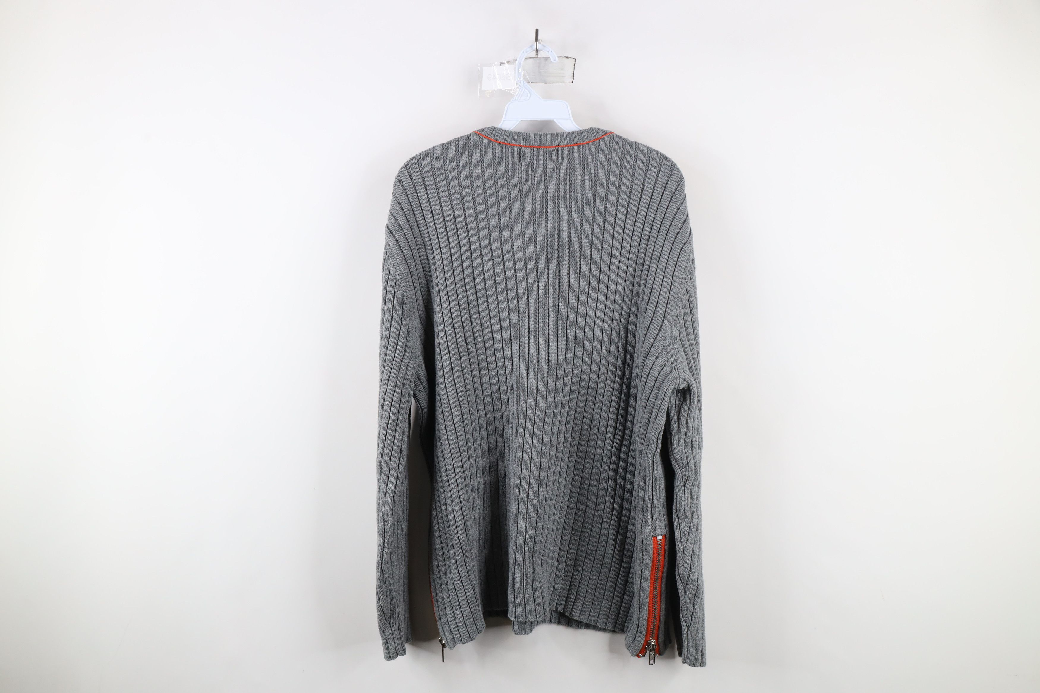 Express × Vintage Vintage Y2K Express Chunky Ribbed Knit Crewneck Sweater Gray Size US XL / EU 56 / 4 - 7 Thumbnail