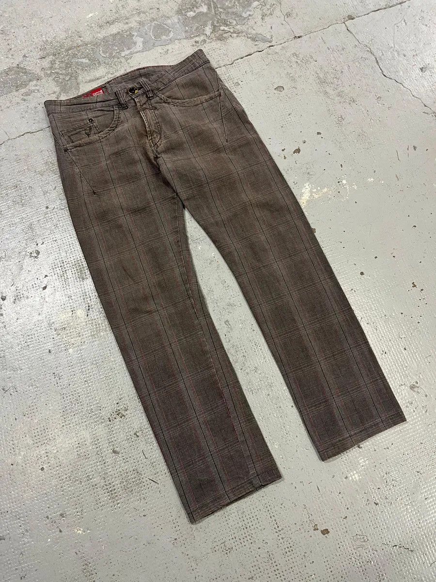 Marithe + Francois Girbaud 2000s Marithé + François Girbaud Grey & Brown Houndstooth Cozy Pants Size US 30 / EU 46 - 8 Thumbnail