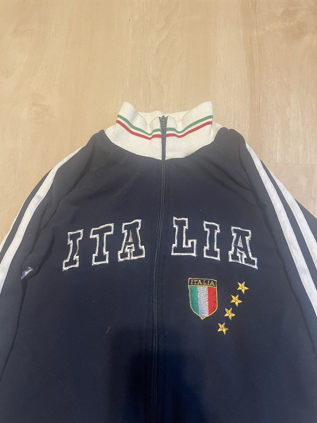 Vintage Vintage 90’s Y2K Style Navy and white Italy track jacket Size L / US 10 / IT 46 - 2 Thumbnail