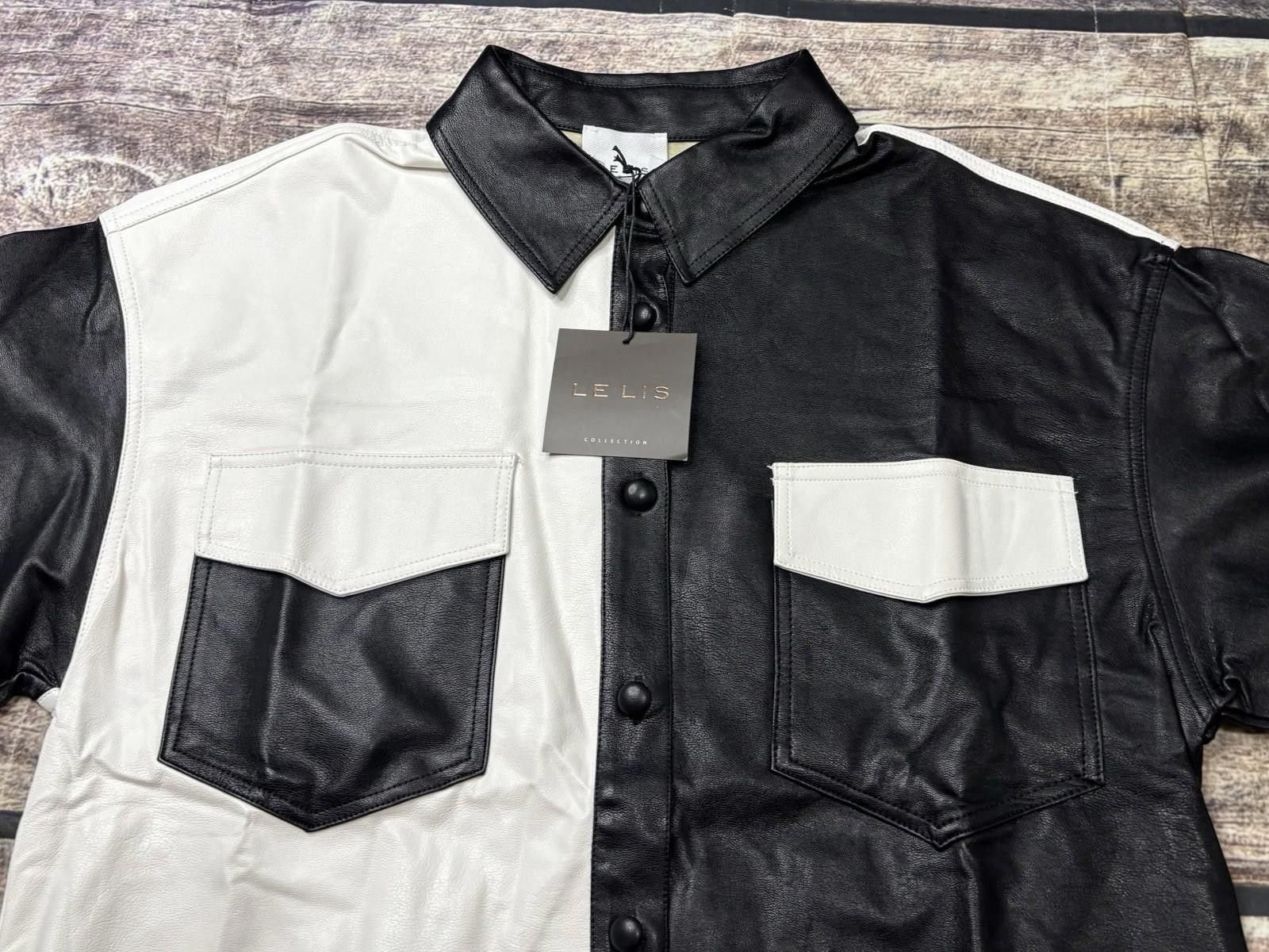 Other Le Lis Collection Jacket Womens XS Faux Leather Colorblock Size XS / US 0-2 / IT 36-38 - 4 Thumbnail