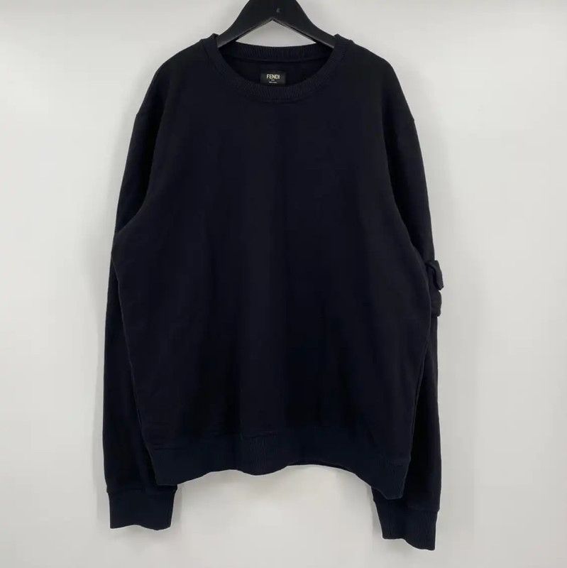 Fendi Fendi Black Cotton Long Sleeve Sweatshirt 0089 Size US L / EU 52-54 / 3 - 1 Thumbnail
