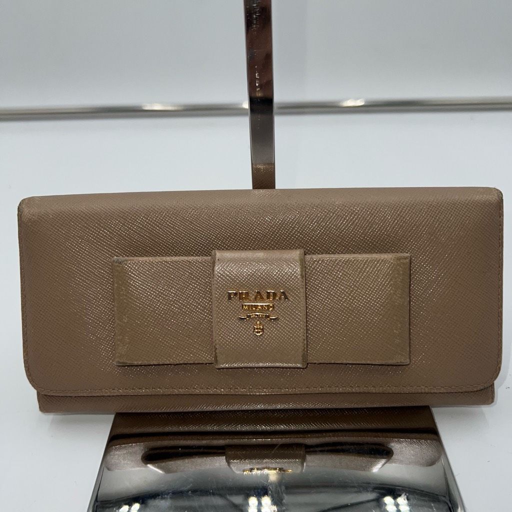 Prada Prada Bow Wallet in Saffiano Leather Size ONE SIZE - 2 Thumbnail