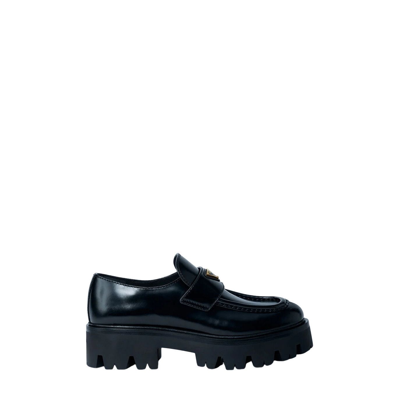 Prada PRADA $1250 Black Brushed Leather Loafers New And Authentic Size US 7 / IT 37 - 1 Thumbnail