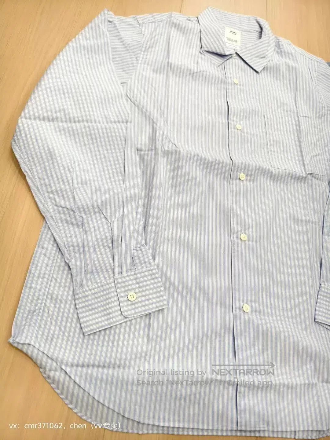 Visvim Blue Striped Long-Sleeve Button-Up Shirt. Size US L / EU 52-54 / 3 - 3 Thumbnail