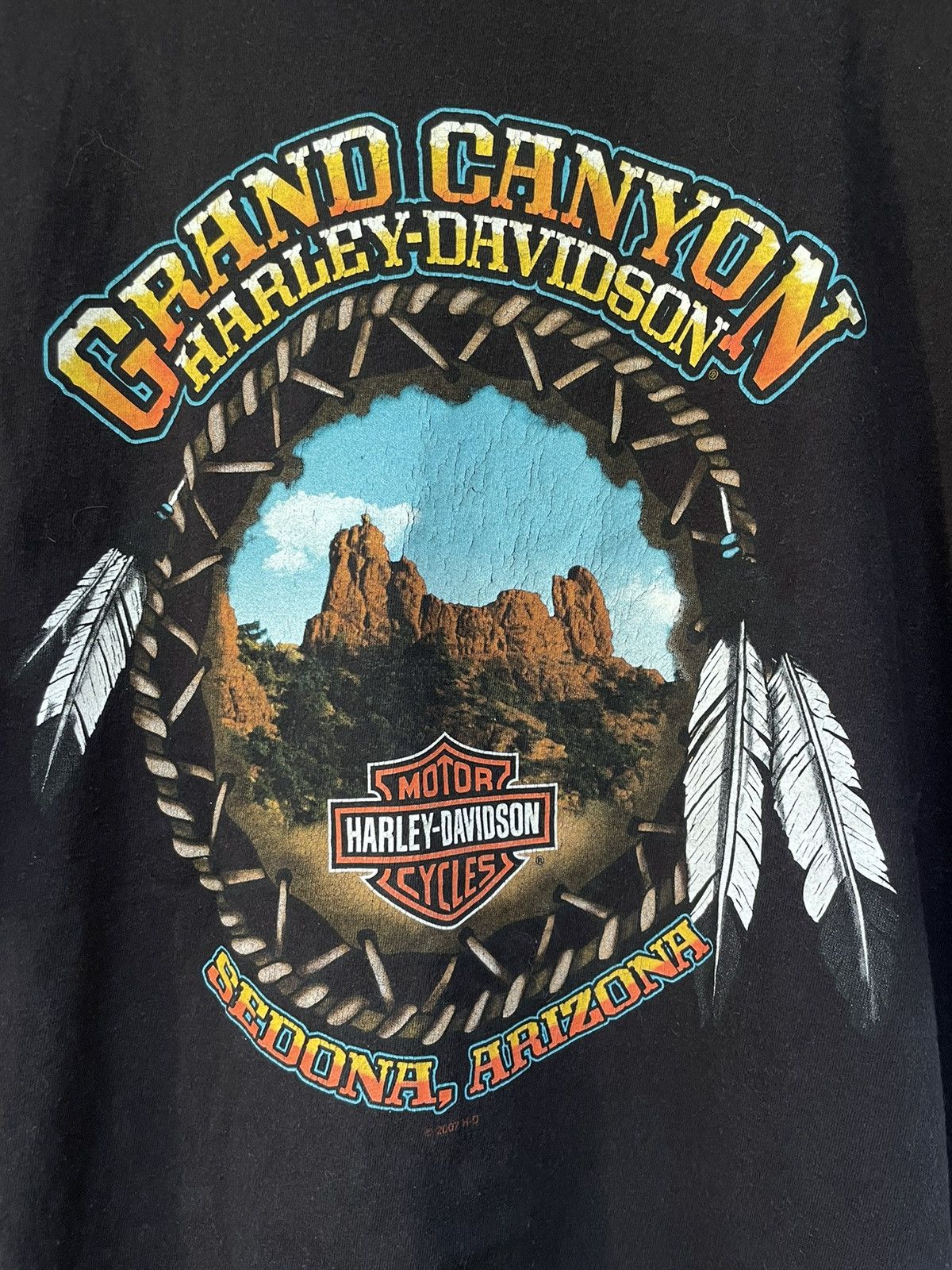 Harley Davidson Vintage Y2K Harley Davidson Fire Skull T-Shirt Grand Canyon Size US XXL / EU 58 / 5 - 6 Thumbnail