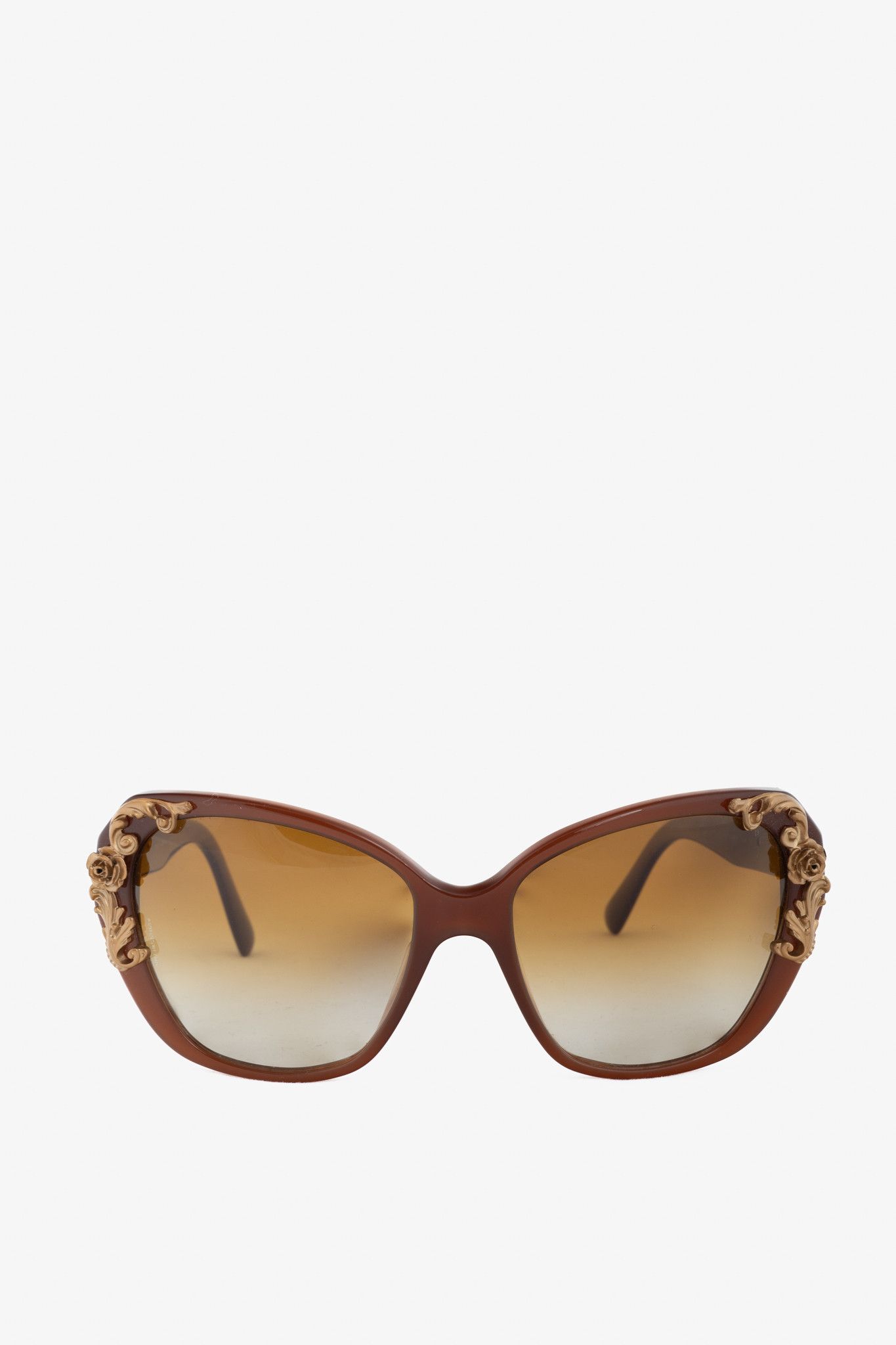 Dolce & Gabbana Dolce & Gabbana Sicilian Baroque Brown Cat-Eye Sunglasses Size ONE SIZE - 2 Thumbnail