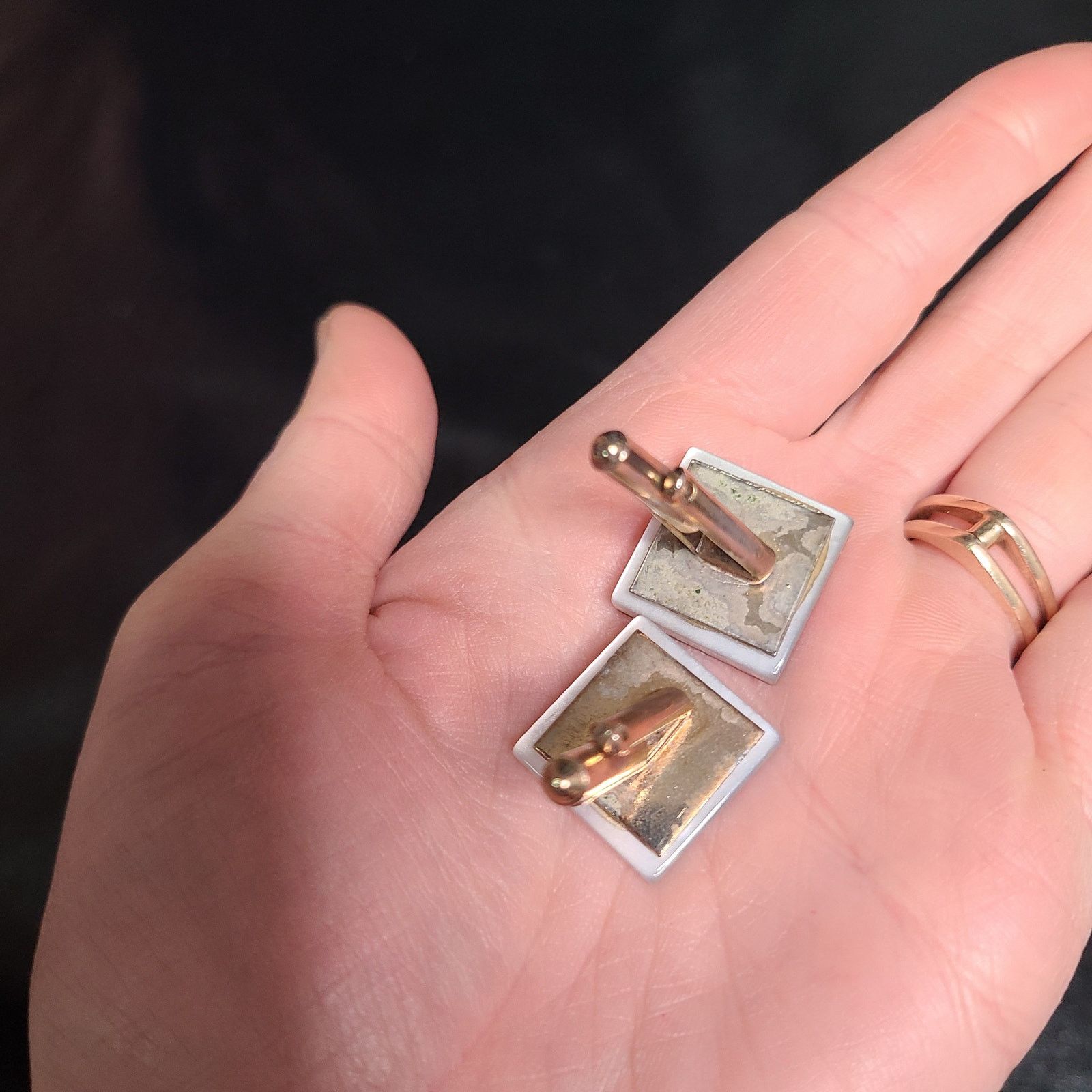 Vintage Vintage 50's mid-century modern wood and resin cufflinks Size ONE SIZE - 3 Thumbnail