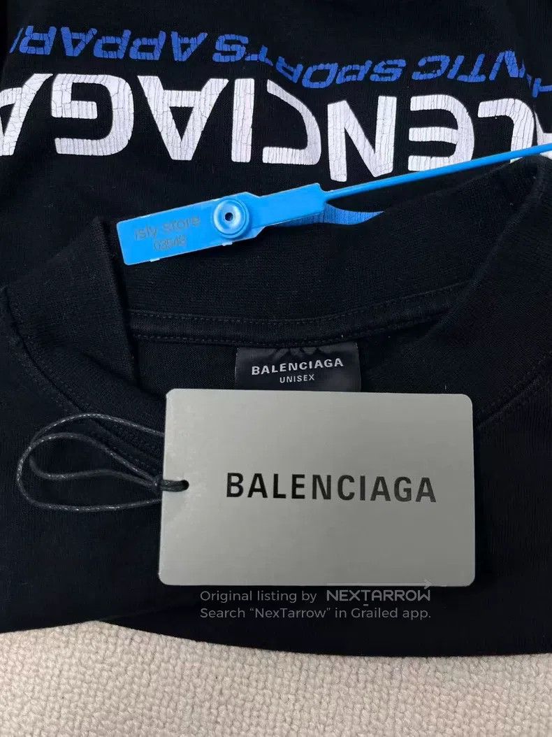 Balenciaga Balenciaga Blue Logo Printed Pattern Crewneck Short Sleeve Size US XS / EU 42 / 0 - 5 Thumbnail